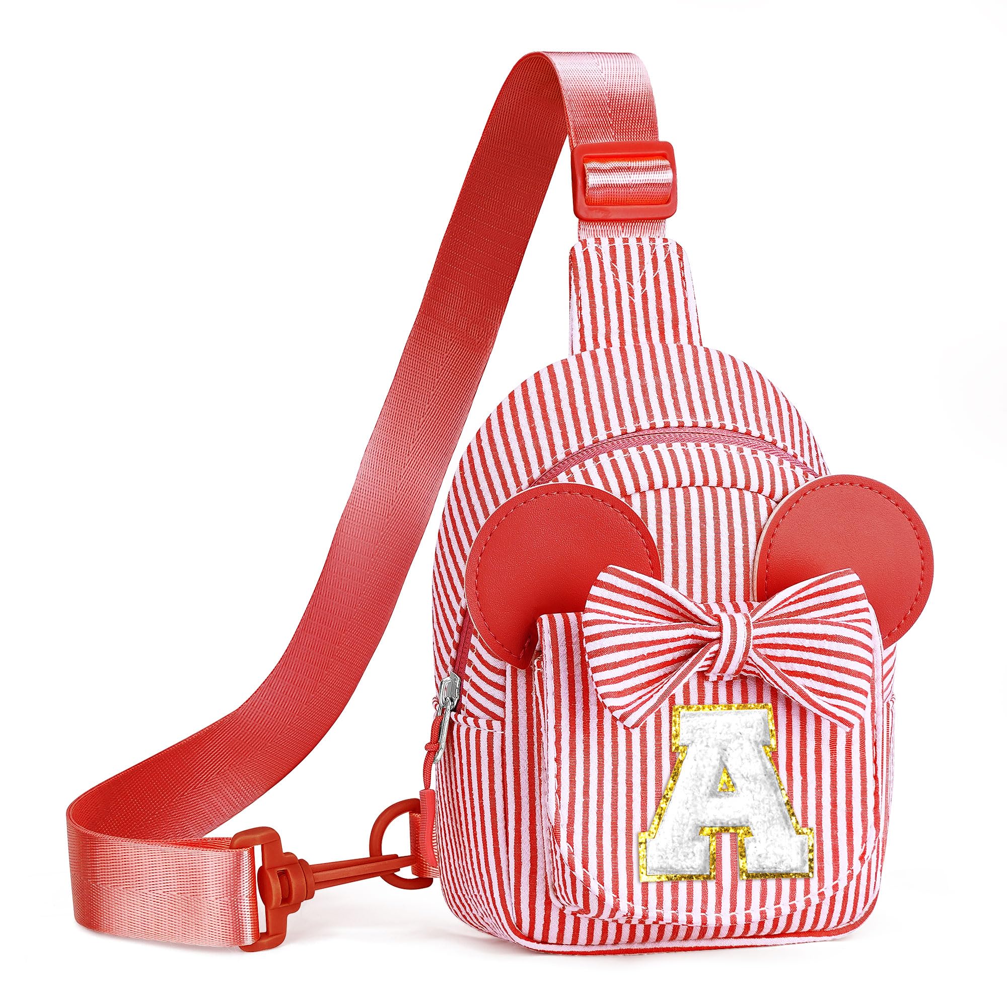 Birthday Gifts for Girls Kids, Personalized Small Initial Pink Sling Bag for Kid Girls | Small Initial Monogram Fanny Packs Crossbody Bag Purse for Girl Kid Year Old Birthday Gifts (Pink A)