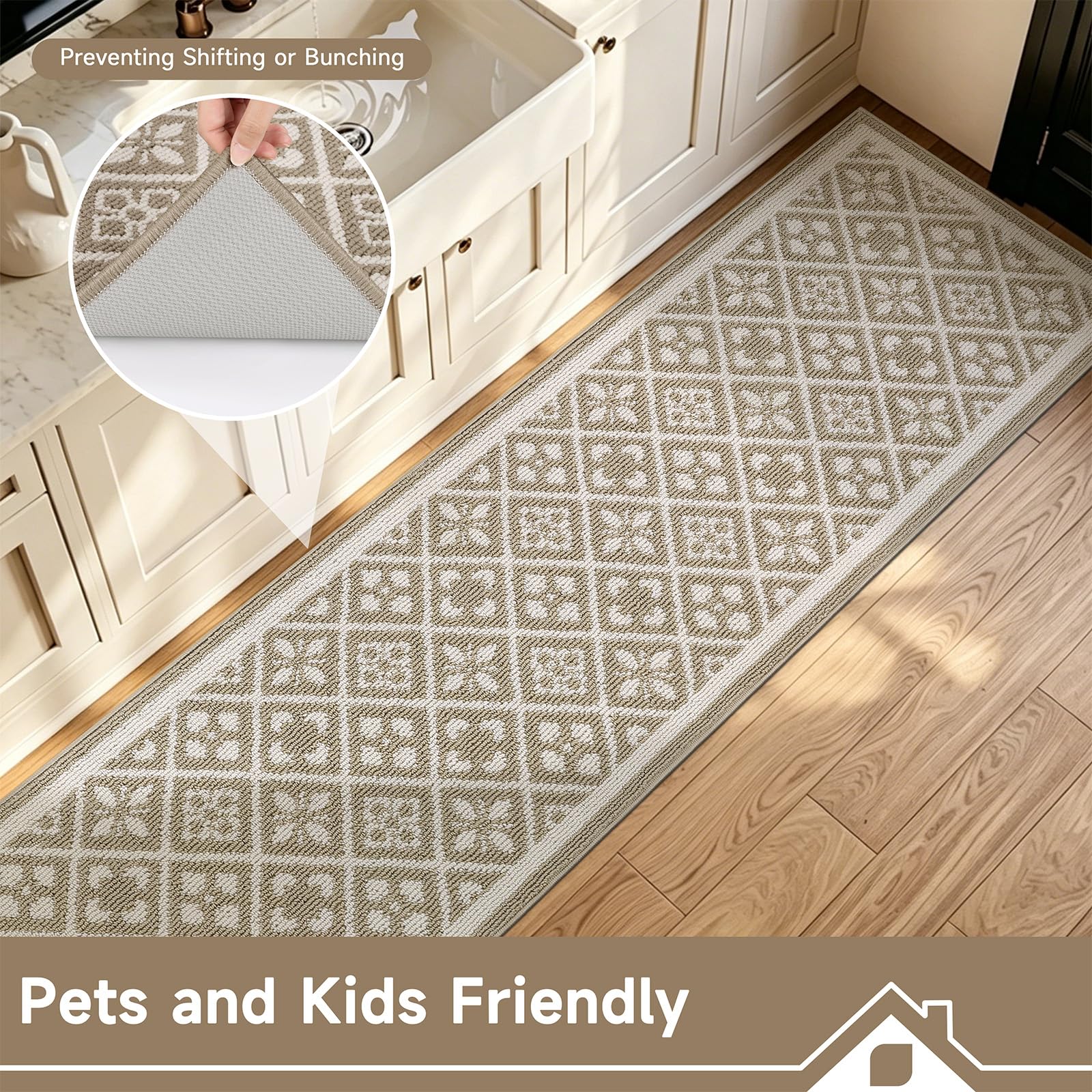 Ileading Christmas Entrance Door Mat, Absorbent Dog Mats for Muddy Paws, Low-Profile Small Red Xmas Decor Kitchen Runner Rug with Non-Slip Backing, Machine Washable Entryway Welcome Mat(Red 24"X36")