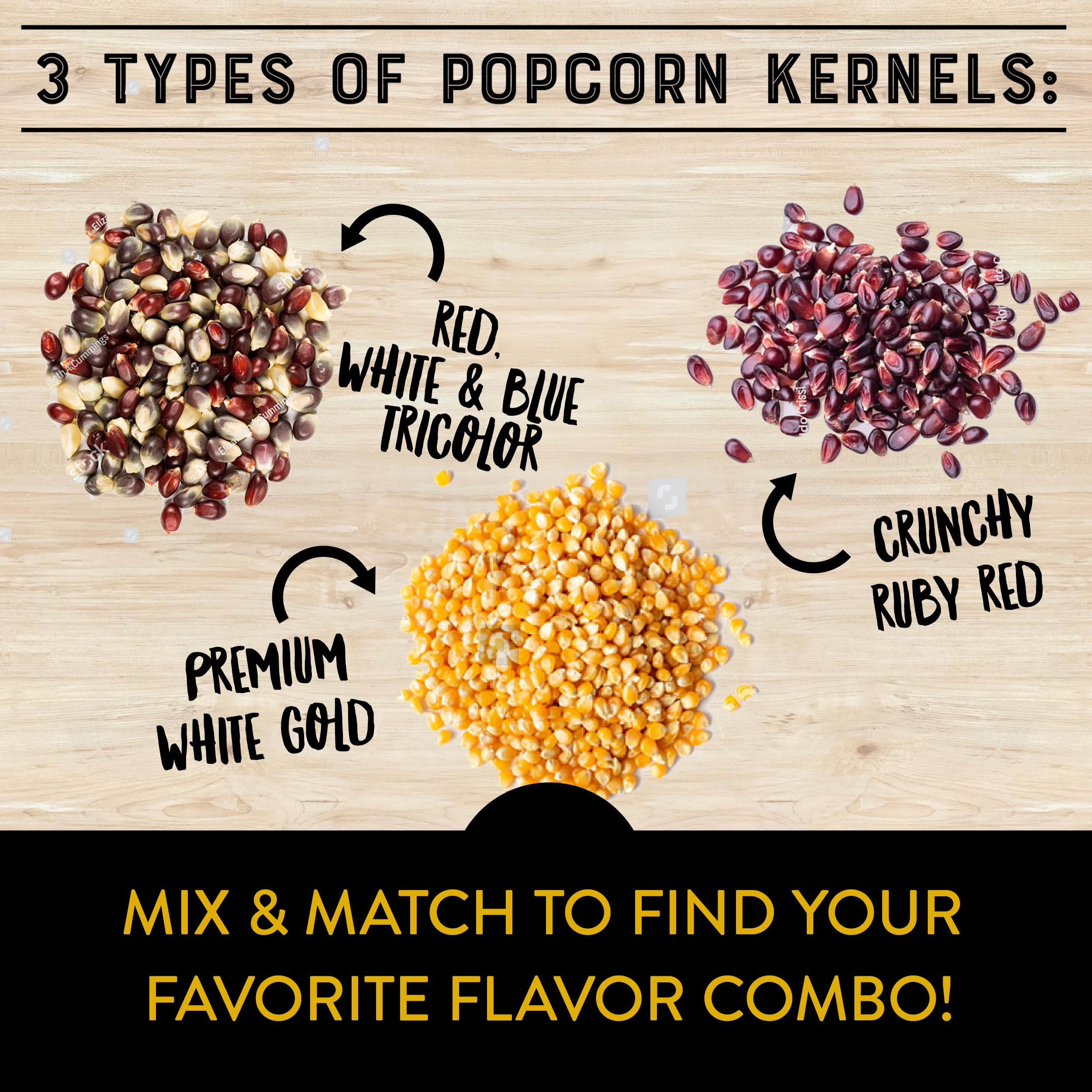 Urban Accents Movie Night Small-Batch Popcorn Gift Set – Includes 3 Gourmet non-GMO Popcorn Kernel Varieties & 5 Flavorful Seasonings – Perfect Snack Gift Box for Parties, Father's Day, Graduations and Movie Lovers