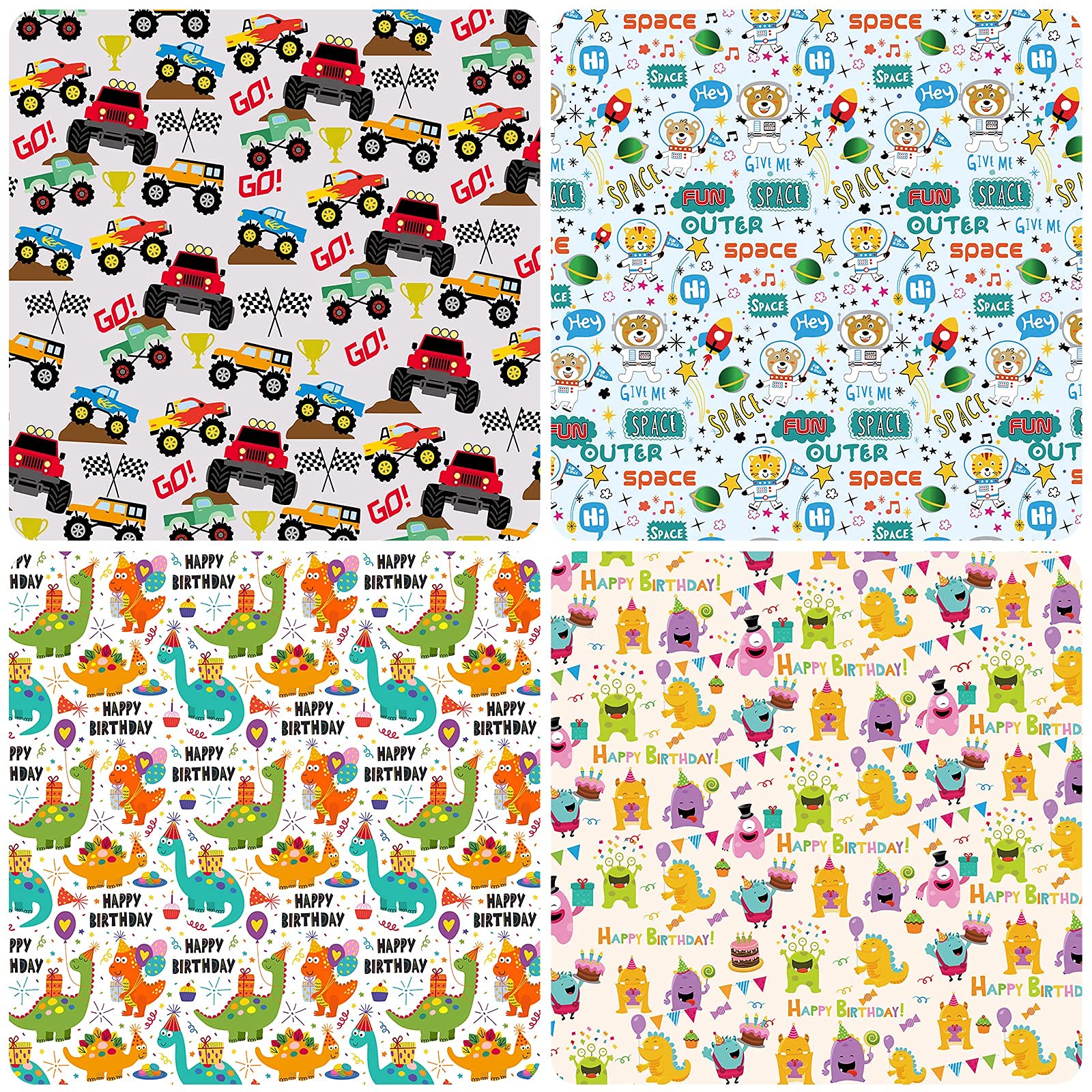 Christmas Wrapping Paper Folded for Kids Boys Girls Man Women Gift's. Papercraft Snowmen, Candy Canes, Tree, Socks, Snowflakes, Happy New Year Bulk of 12 Sheets 20"x 29" Folded