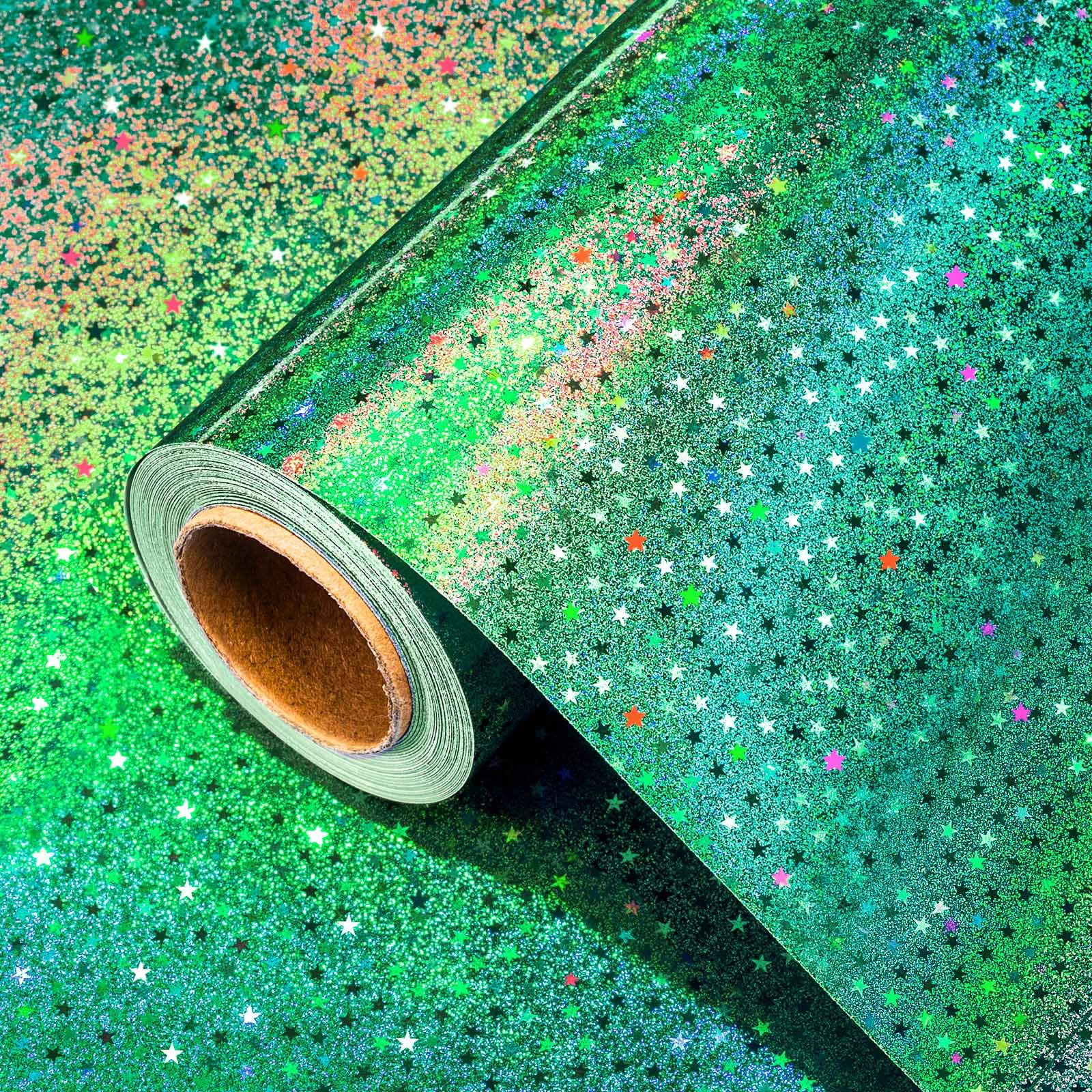 Burymento Black Wrapping Paper Roll, Metallic Holographic Stripe Gift Wrap for Birthday, Valentines, Mothers day, Graduation, Wedding, Fathers day, Baby Shower, Christmas (17 IN x 32.8 FT)