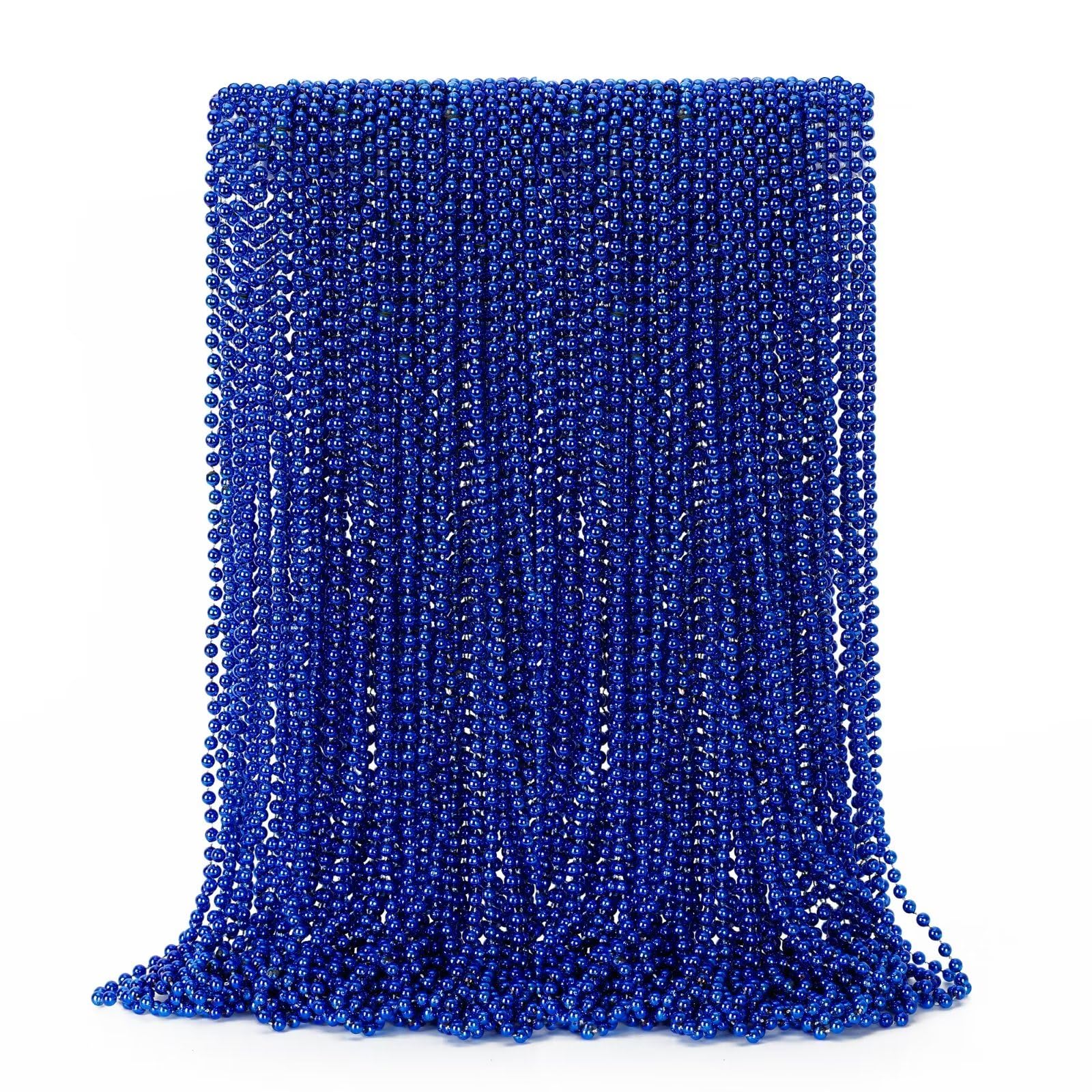 4th of July Party Favors, 12PCS 250th Anniversary Patriotic Necklaces Bulk, Fourth of July Red Blue Silver Beads Necklace, Independence Day Beads Bulk for Parade Party Celebration Favors Decorations