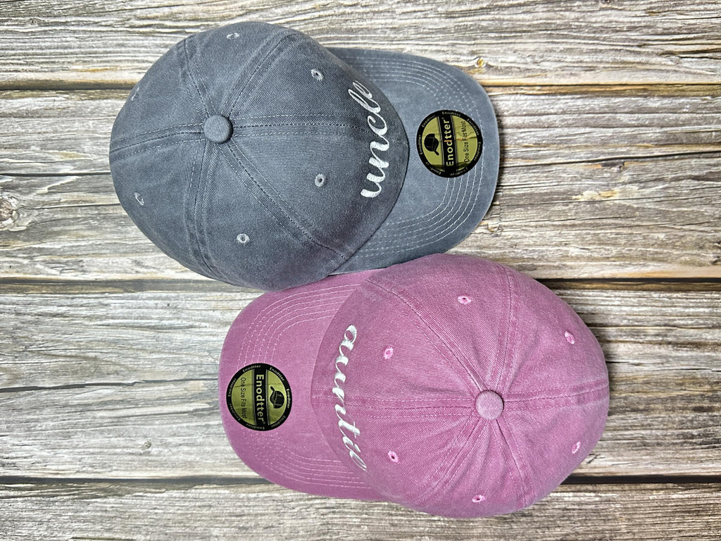 Embroidered Hats for Uncle Auntie Grandpa Grandma Mama Mini