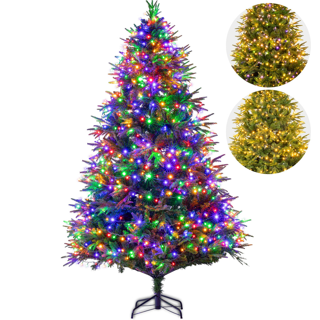 Sunnyglade 4ft Artificial Christmas Tree with 240 LED Lights (Not pre-lit), Xmas Tree Full Tree with 300 Branch Tips & 11 Modes Light, RGB & Warm White Light, Foldable Stand for Home, Party Decor