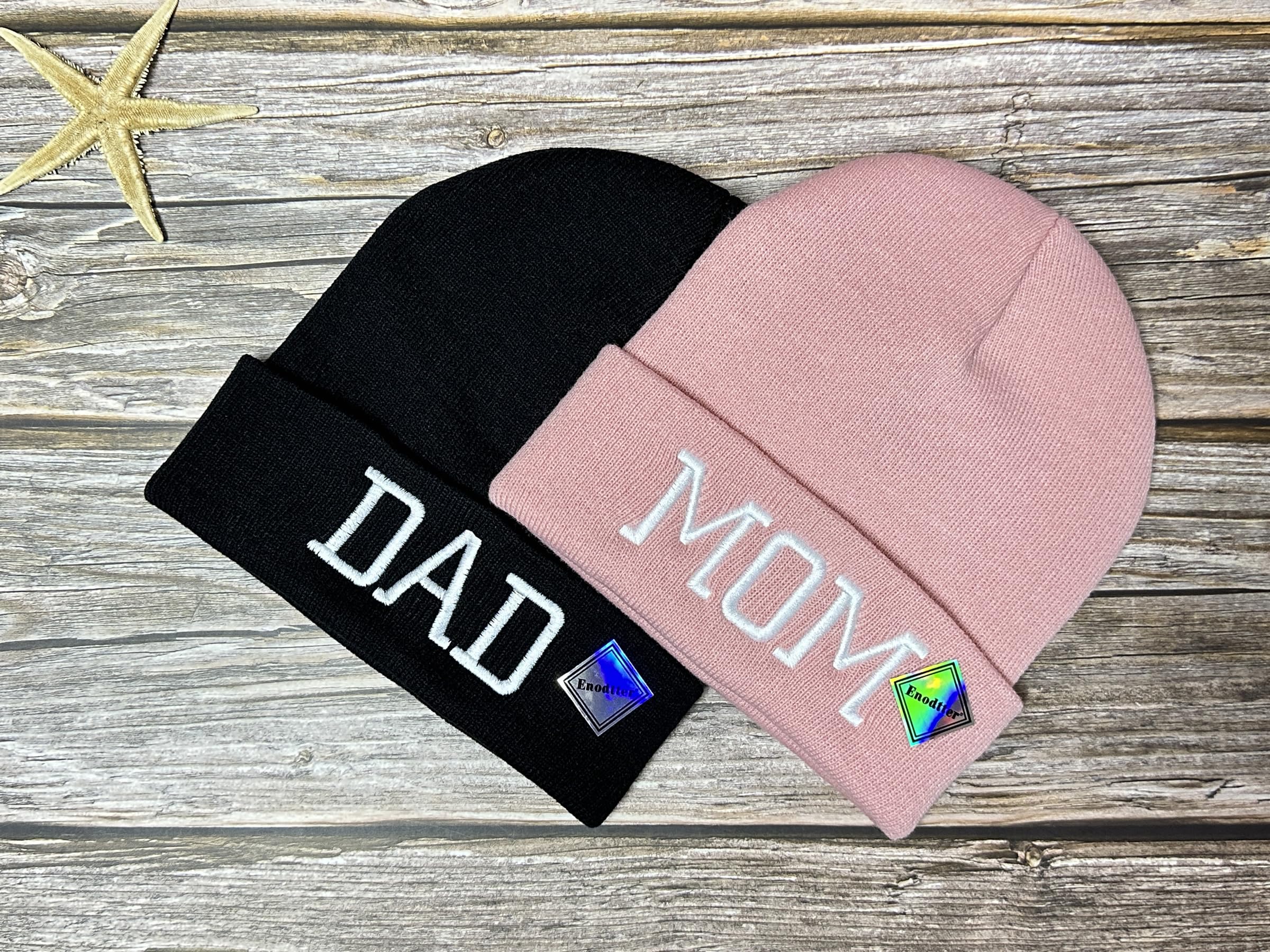 Mr Mrs Grandpa Grandma Dad Mom Hubby Wifey Beanie Hats