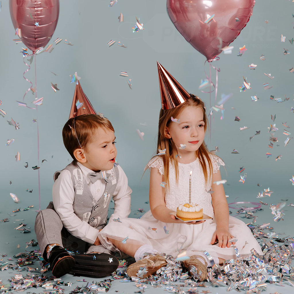 PrimePure Confetti Cannon Party Poppers - Gold Star Confetti Poppers - 2 Pack - Make It Rain Gold Glitter Stars Party Cannons Pop Gun for Birthday, Wedding, Graduation, Celebration, Events, Pranks