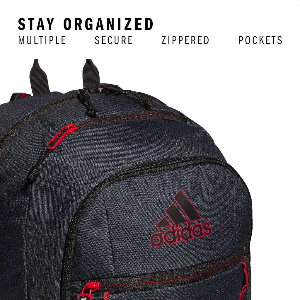 adidas Excel 7 School Backpack for Laptop, Gym and Travel, 34L, Twill White/Black/7.5, OSFA