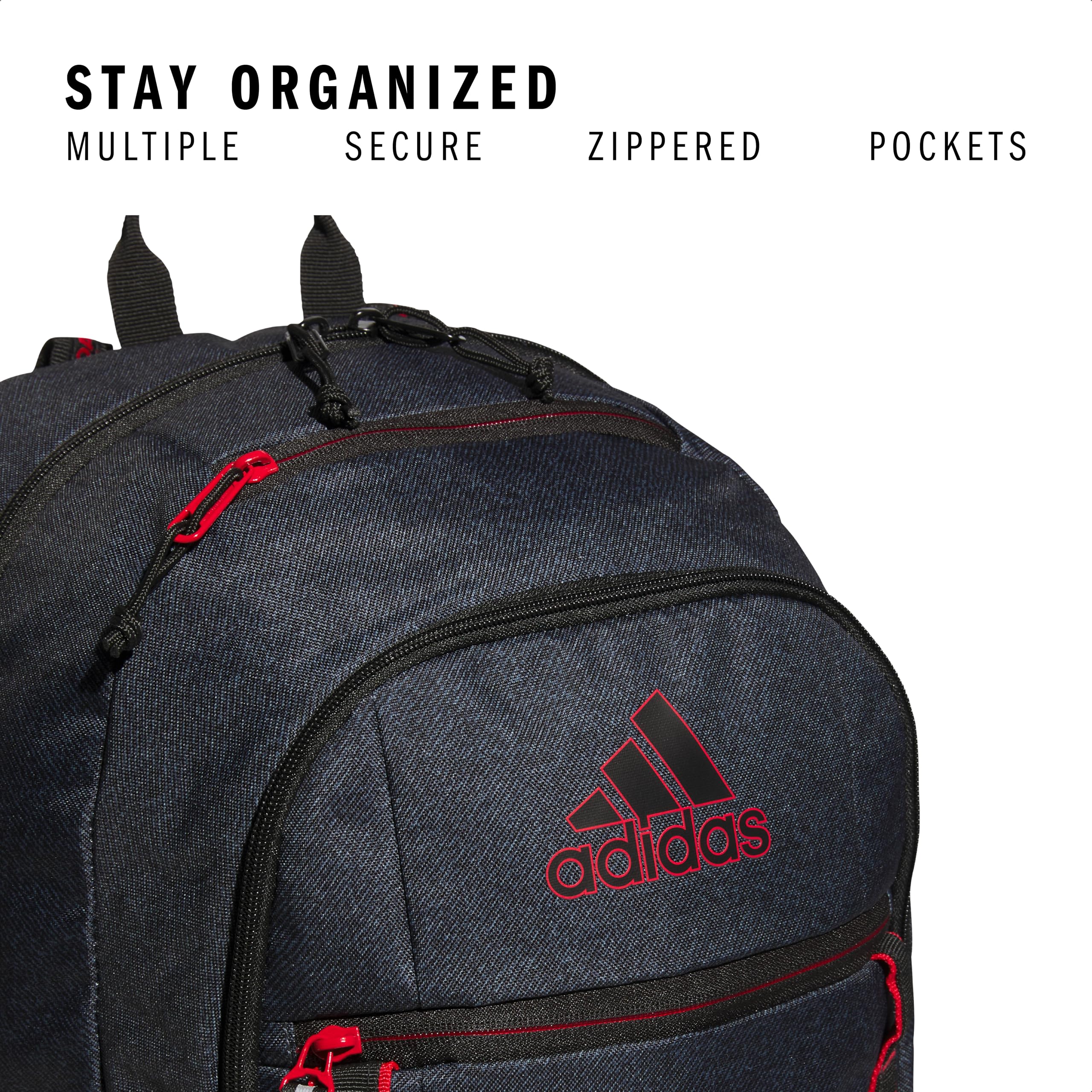 adidas Excel 7 School Backpack for Laptop, Gym and Travel, 34L, Twill White/Black/7.5, OSFA