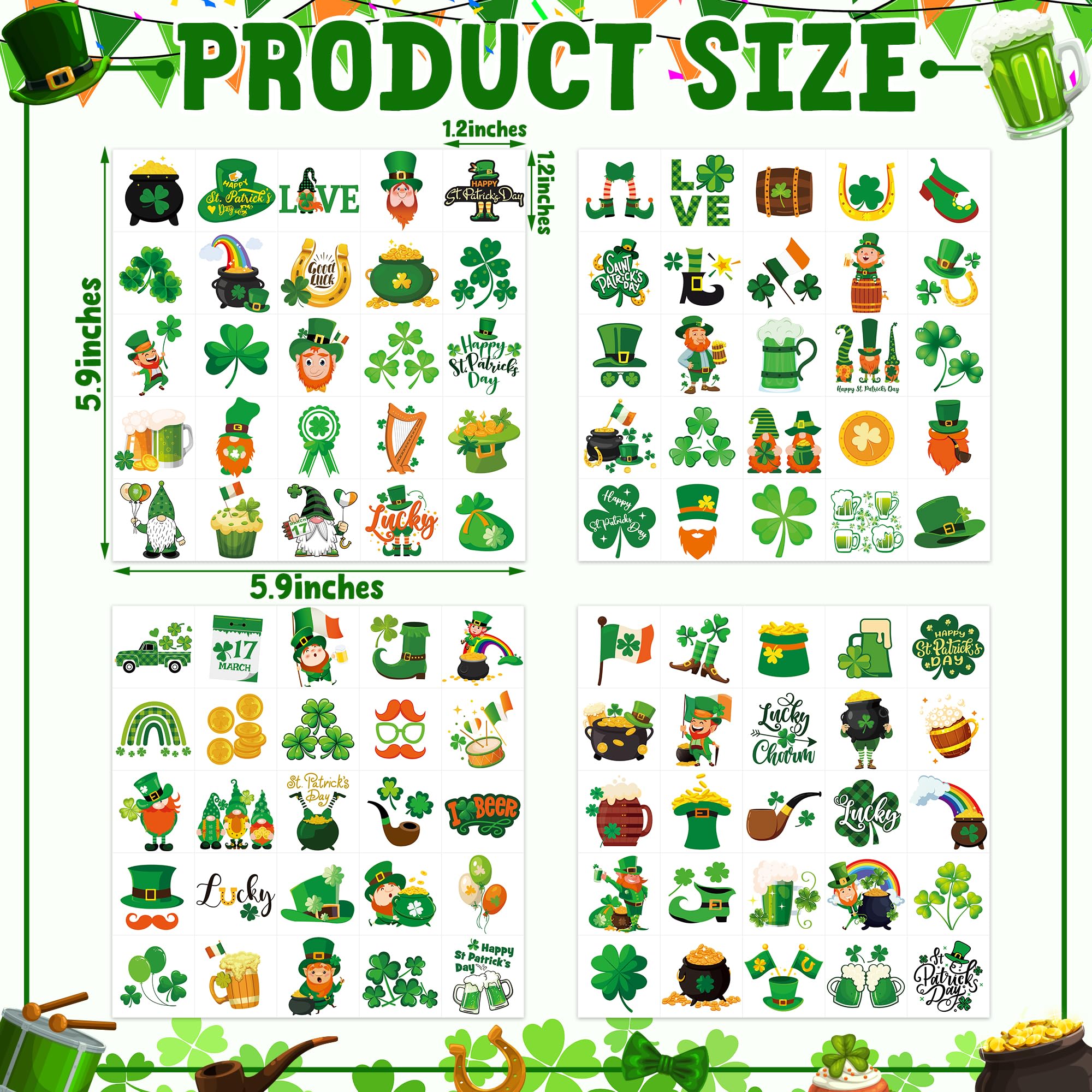 150 PCS Easter Tattoos, 6 Sheets Spring Basket Stuffers Fake Tattoos with Bunny Egg, Cute Individually Stickers for Easter Basket Filler Party Favors Accessories