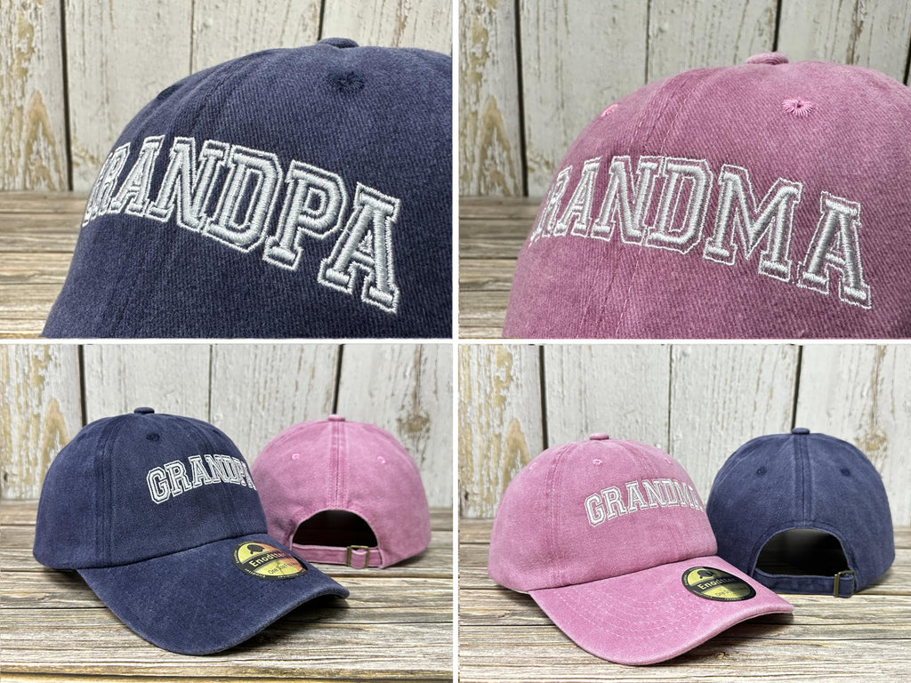 Embroidered Hats for Uncle Auntie Grandpa Grandma Mama Mini