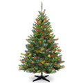 National Tree Company Pre-Lit Artificial Medium Christmas Tree, Green, Kincaid Spruce, Multicolor Lights, Includes Stand, 4 Feet