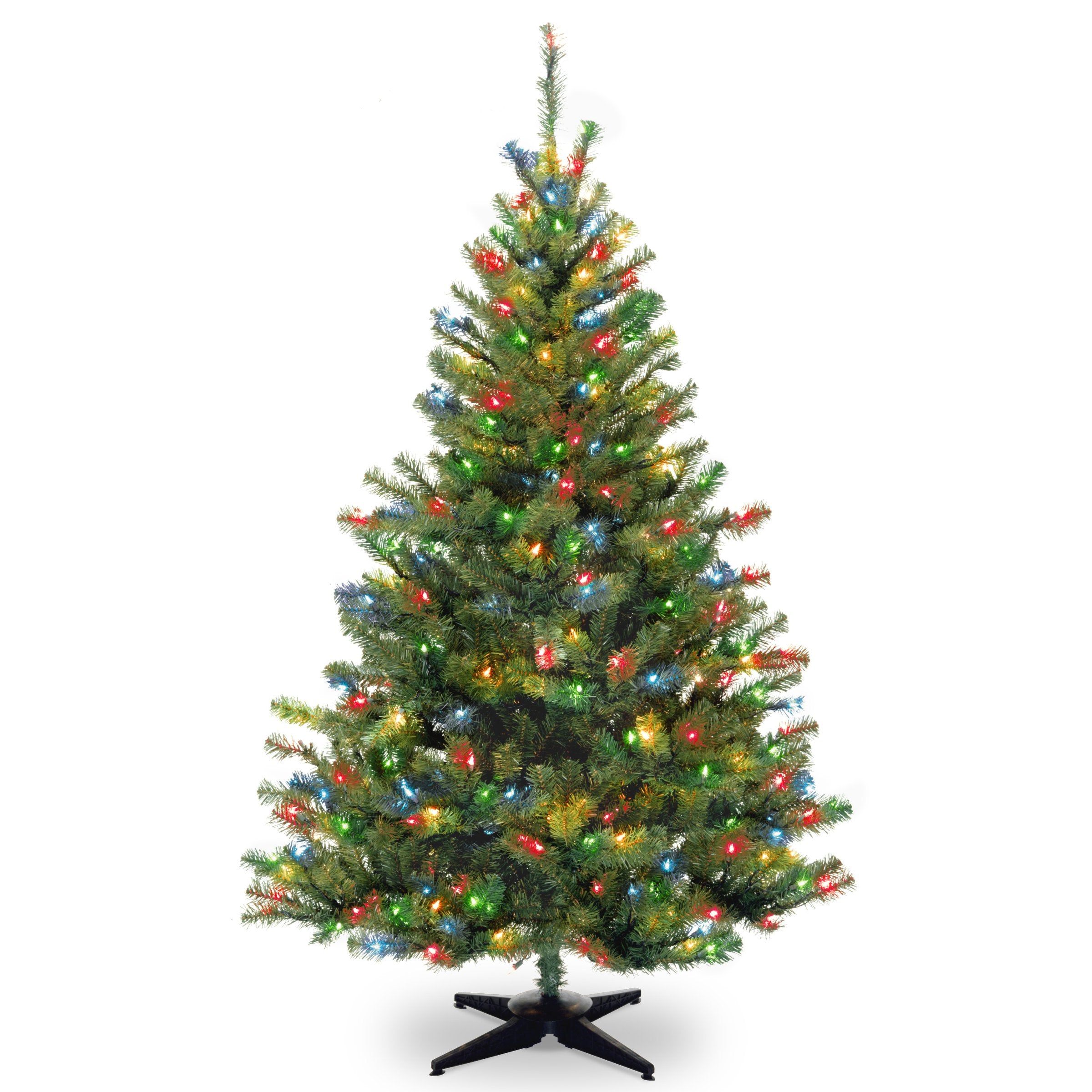 National Tree Company Pre-Lit Artificial Medium Christmas Tree, Green, Kincaid Spruce, Multicolor Lights, Includes Stand, 4 Feet