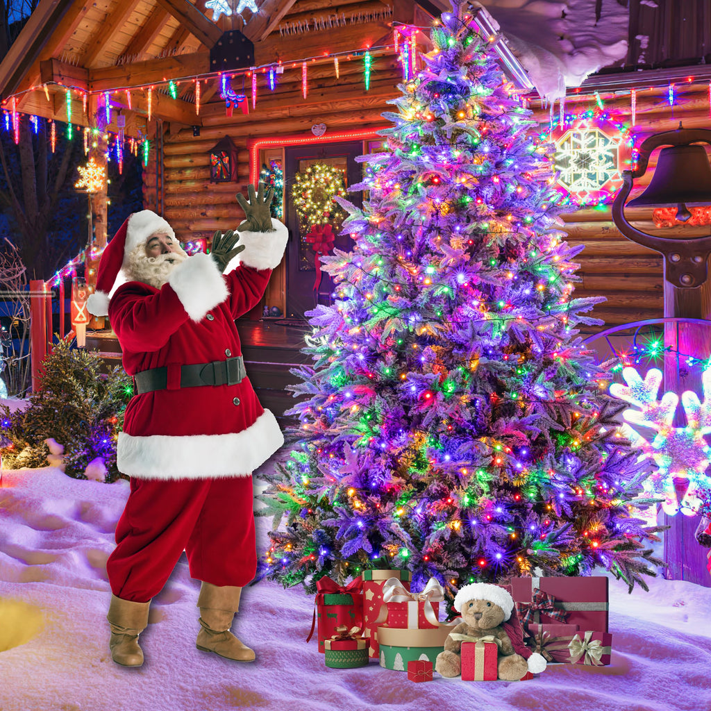 Sunnyglade 4ft Artificial Christmas Tree with 240 LED Lights (Not pre-lit), Xmas Tree Full Tree with 300 Branch Tips & 11 Modes Light, RGB & Warm White Light, Foldable Stand for Home, Party Decor