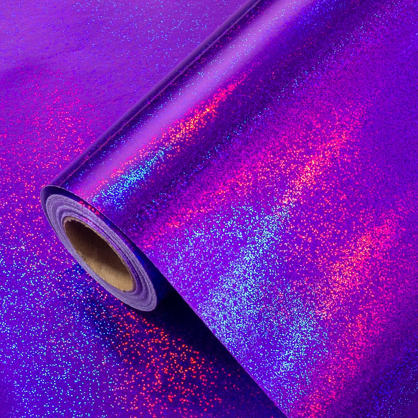 Burymento Black Wrapping Paper Roll, Metallic Holographic Stripe Gift Wrap for Birthday, Valentines, Mothers day, Graduation, Wedding, Fathers day, Baby Shower, Christmas (17 IN x 32.8 FT)