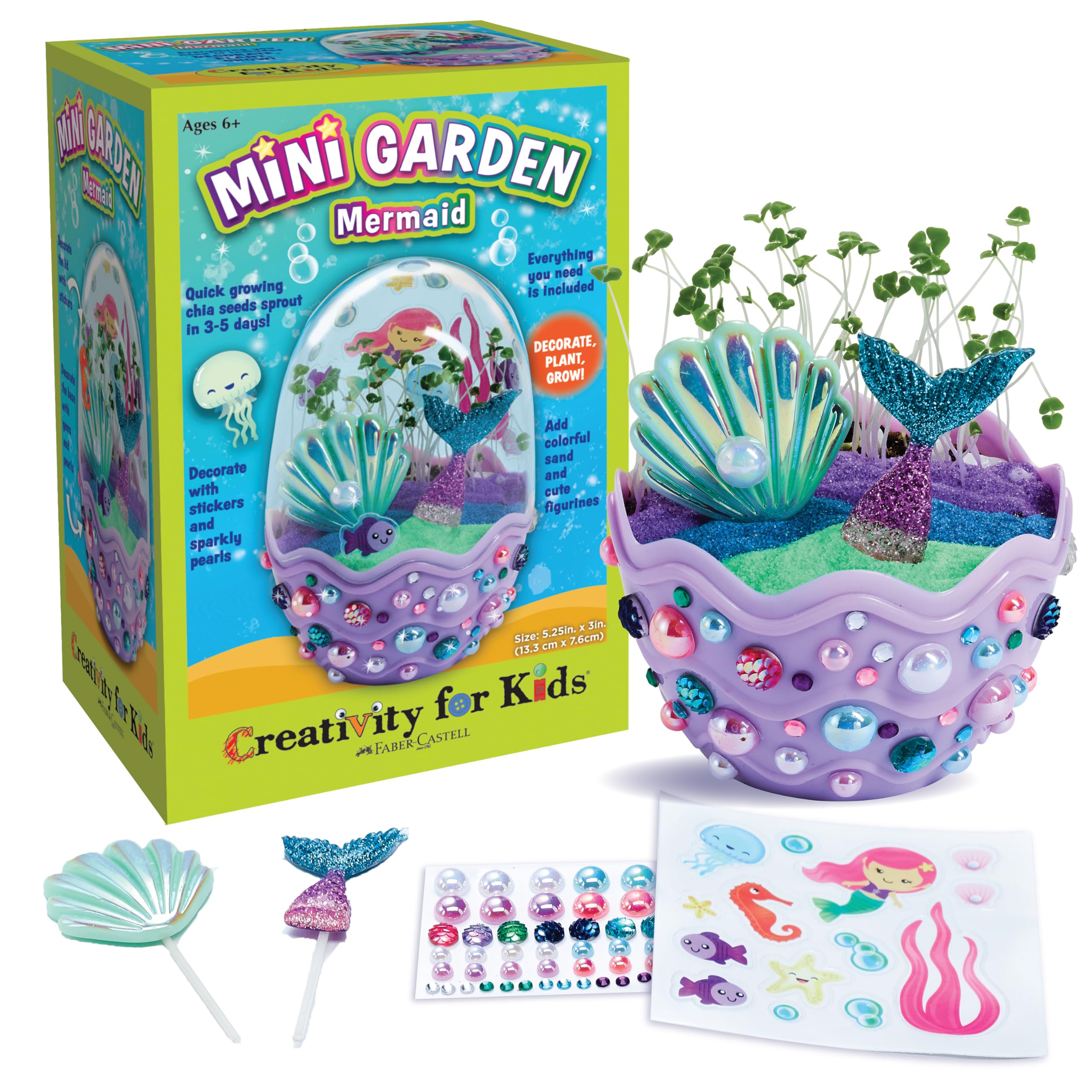Creativity for Kids Mini Garden: Mermaid Terrarium Kit - Mermaid Gifts for Girls, Crafts and Toys, Stocking Stuffers for Kids (Ages 6+)
