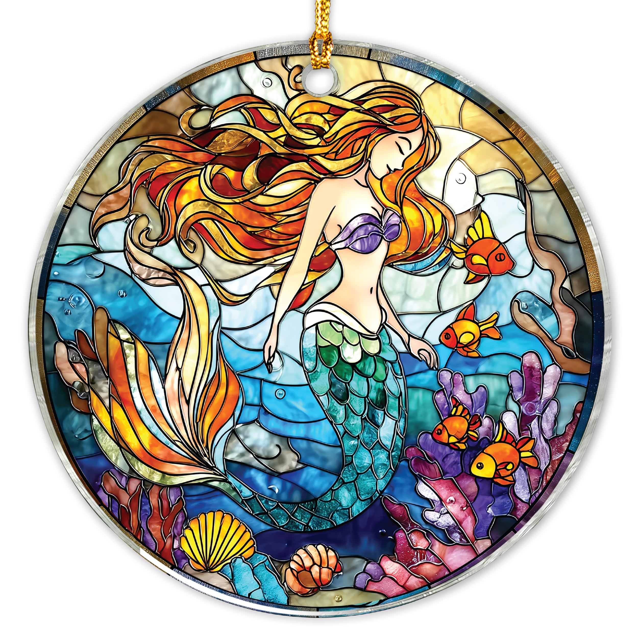 Dragon Stained Glass Ornament - Christmas Ornaments 2025 - Dragon Suncatcher for Christmas Tree Decorations - Dragons Gifts for Men, Women - Gothic Christmas Ornaments - New Year Gift
