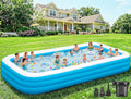 Extra Large Inflatable Pool for Adults, 165"x76"x22" Full-Sized Blow Up Pool with 0.6mm PVC & Cute Animal Print, Big Family Swimming Pool for Backyard Outdoor Summer Water Party