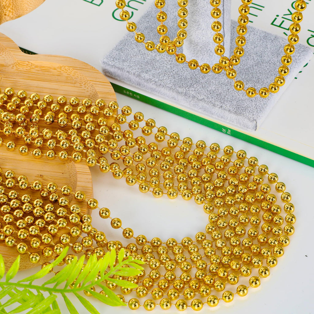 Huskein Mardi Gras Beads, 120 PCS Mardi Gras Accessories, 33 IN Green Bead Necklaces, St Patricks Day Parade Favors Bulk Party Beads Favors for Festival Carnival Decorations