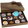 Barnetts Fathers Day Gift Basket, 12 Chocolate Covered Cookies Gourmet Candy Box Baskets for Dad, Men, Husband, Father, Grandfather, Son, Brother, Prime Food Delivery, Gifts for Him
