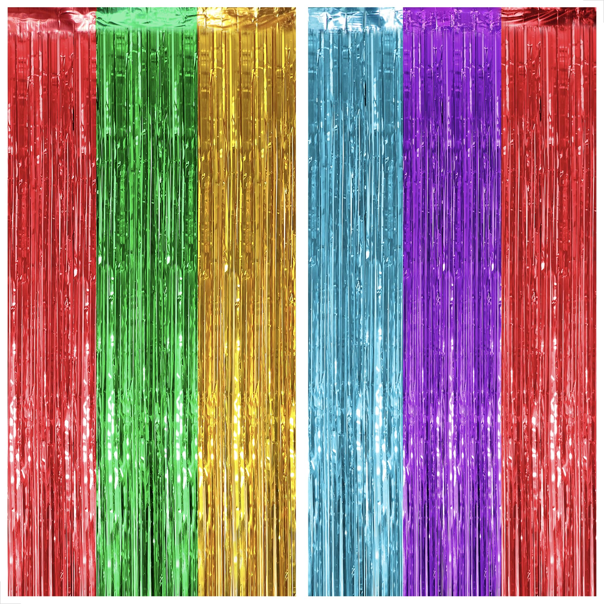 KatchOn, XtraLarge Gold Streamers Backdrop - 3.2x8 Feet, 2 Pcs | Gold Fringe Backdrop Curtain for Ramadan Decorations for Home, Casino, 50th Birthday Decoration | Graduation Decorations 2026