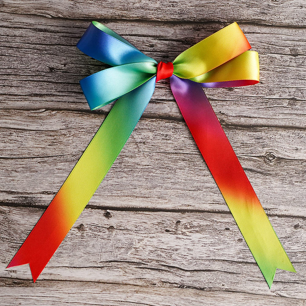 MEEDEE 3/8 Inch Satin Ribbon Set – 10 Rolls Rainbow Double Face Ribbon for Gift Wrapping, 5 Yards Each (Total 50 Yards), Decorative Ribbon for Presents & Party Favors