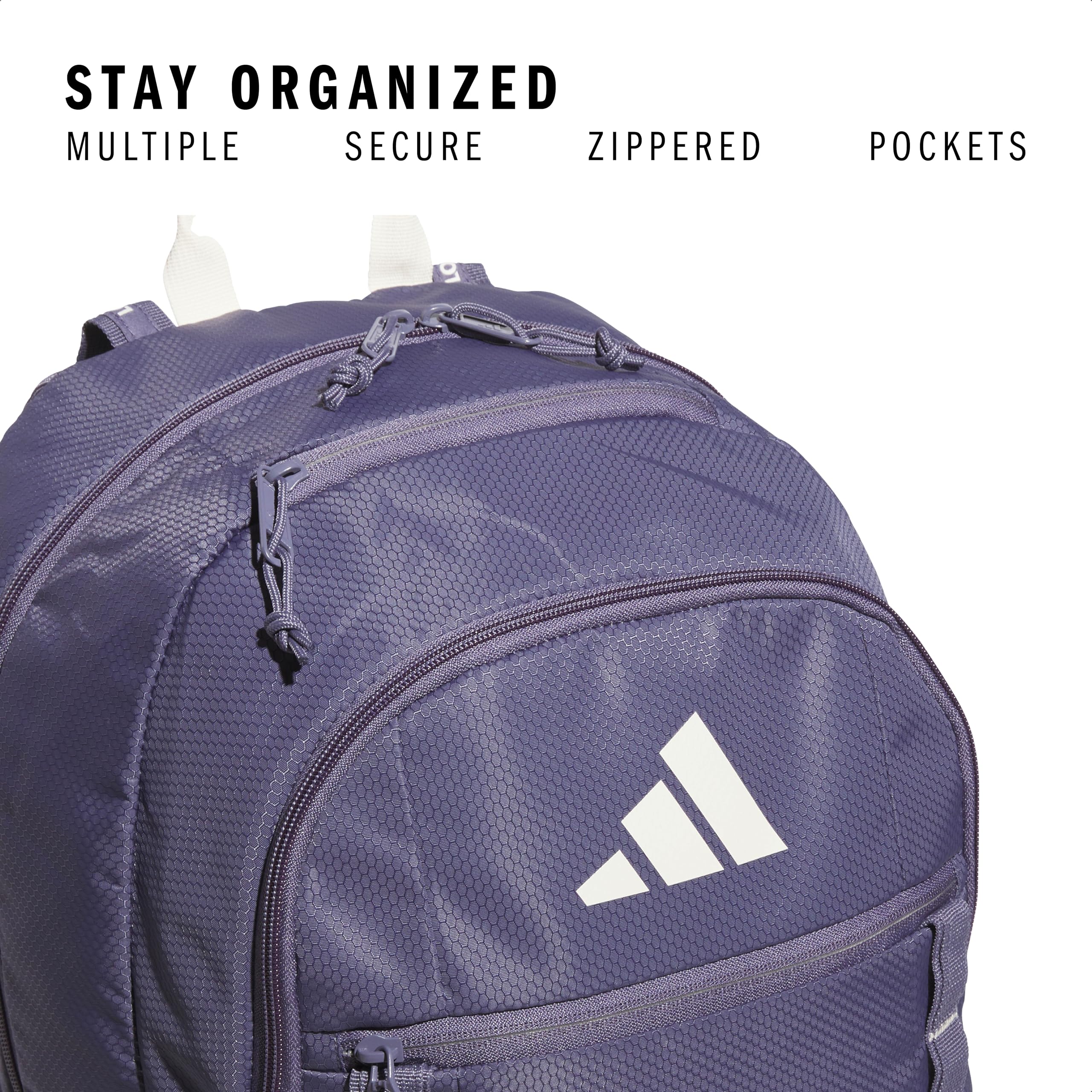 adidas Excel 7 School Backpack for Laptop, Gym and Travel, 34L, Twill White/Black/7.5, OSFA