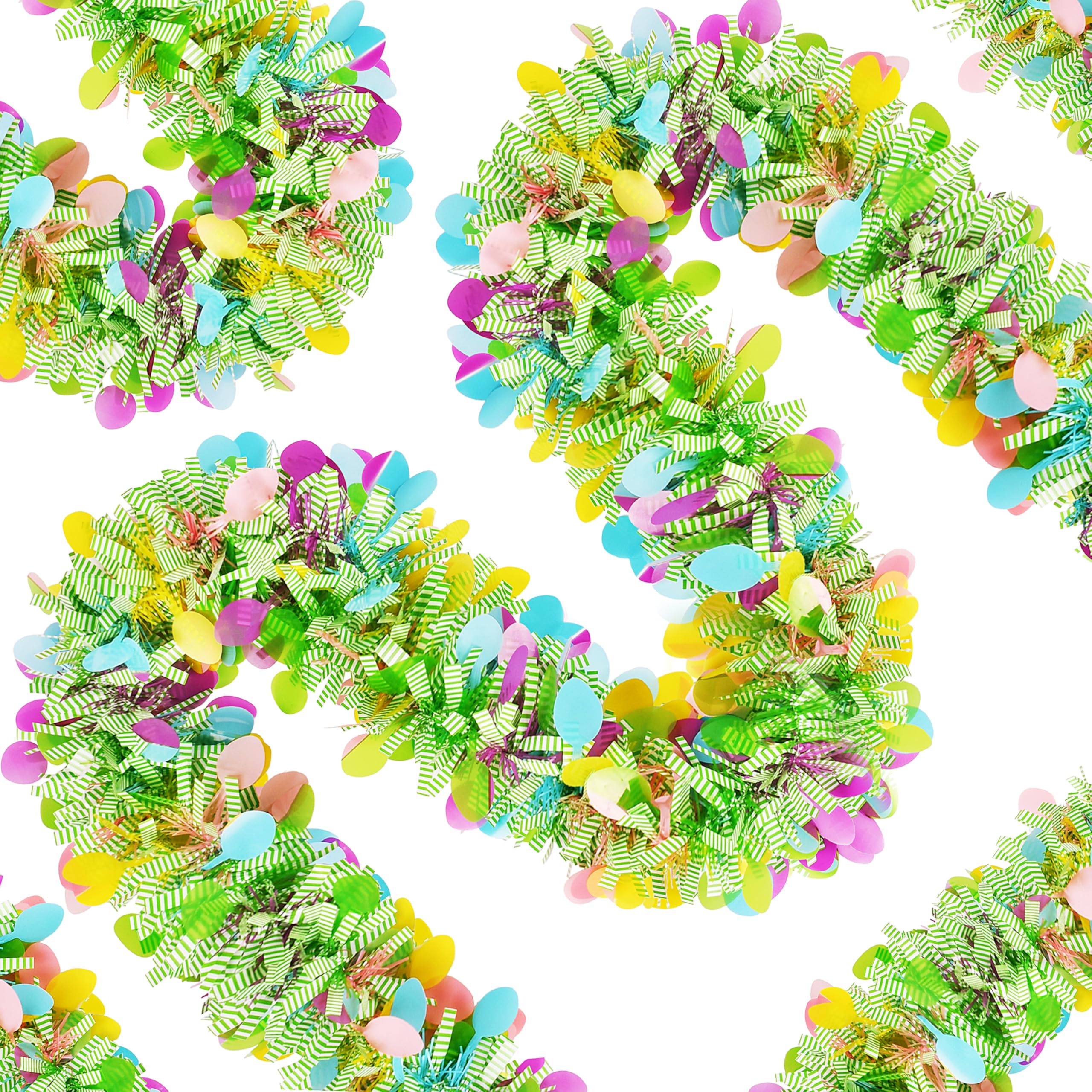 50FT St. Patrick's Day Tinsel Garland Shamrock Hat Green Gold Metallic Tinsel Twist Garland for Irish Saint Patricks Day Party Home Decor Indoor Outdoor Decoration