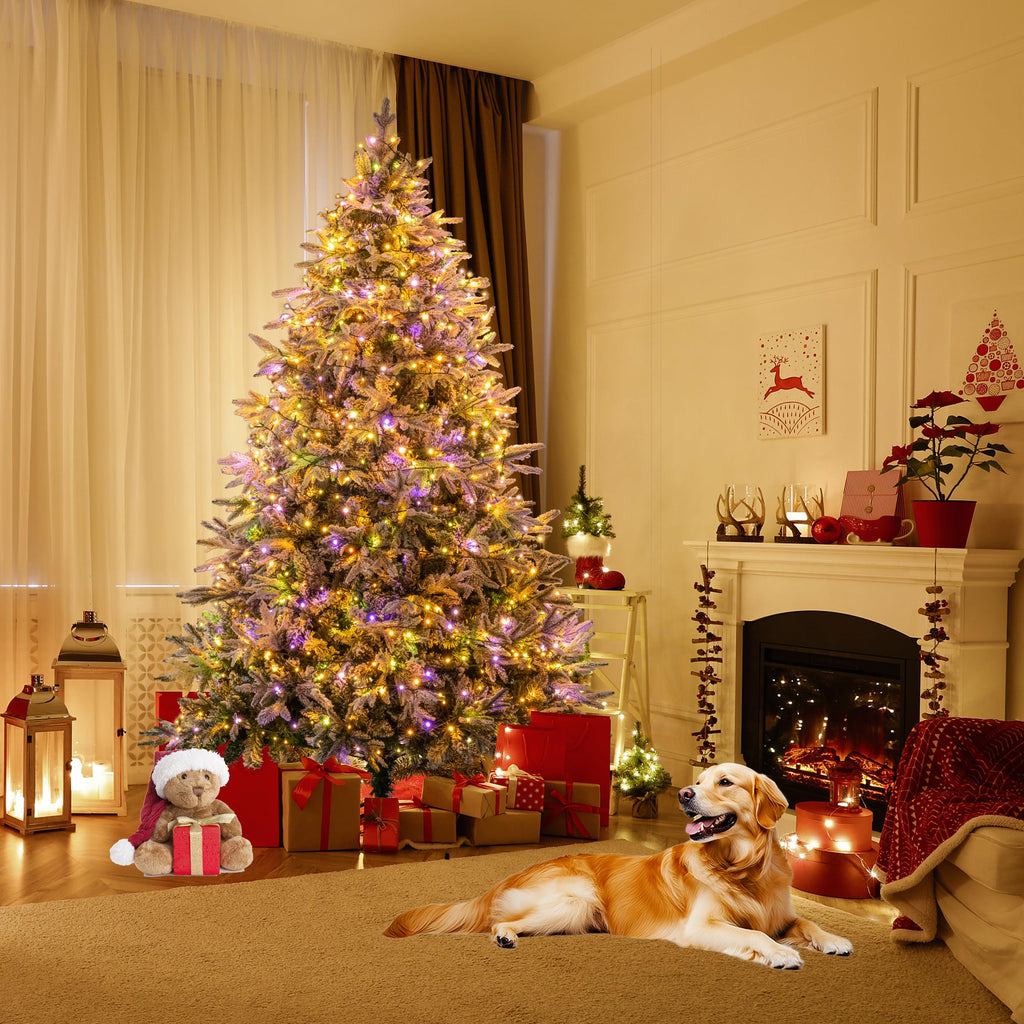 Sunnyglade 4ft Artificial Christmas Tree with 240 LED Lights (Not pre-lit), Xmas Tree Full Tree with 300 Branch Tips & 11 Modes Light, RGB & Warm White Light, Foldable Stand for Home, Party Decor