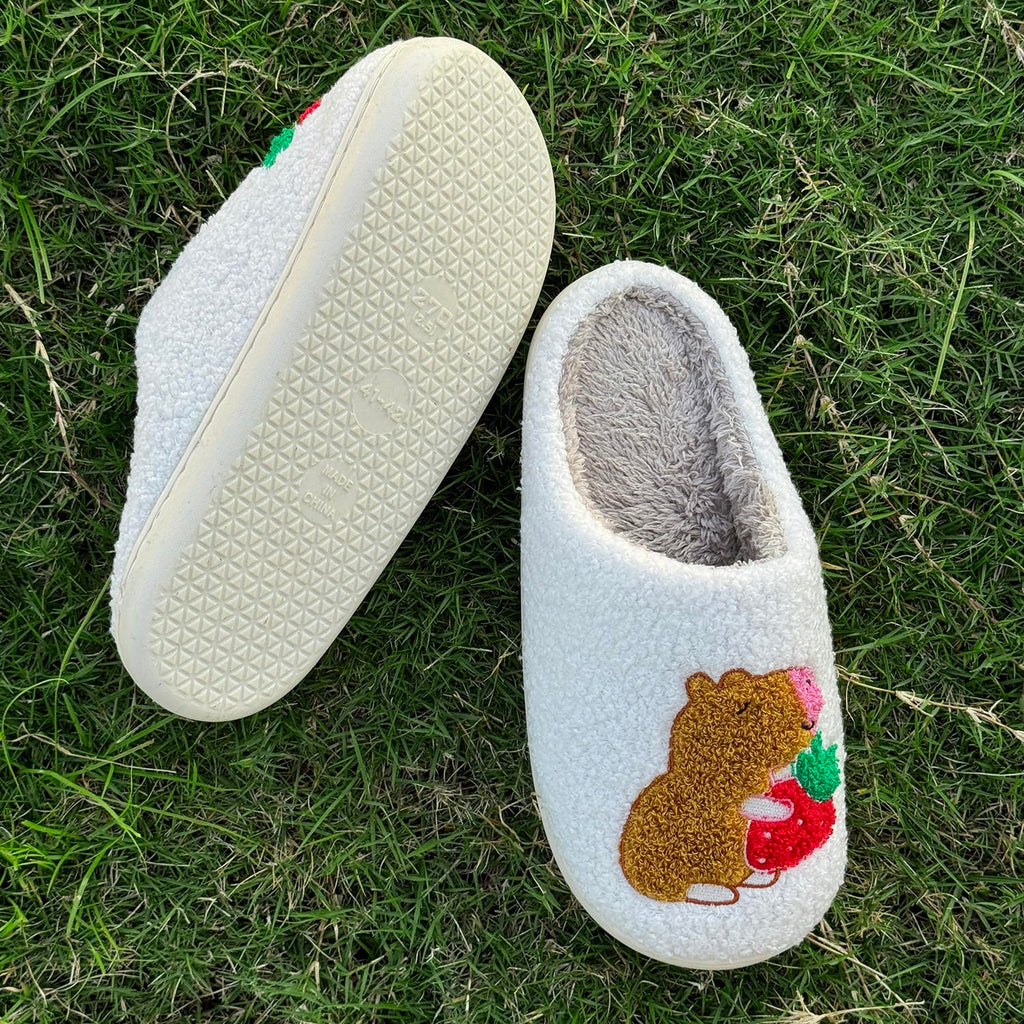 Cute Animal Slippers for Women Men Winter Fluffy Warm House Slippers Soft Plush Indoor outdoor Shoes