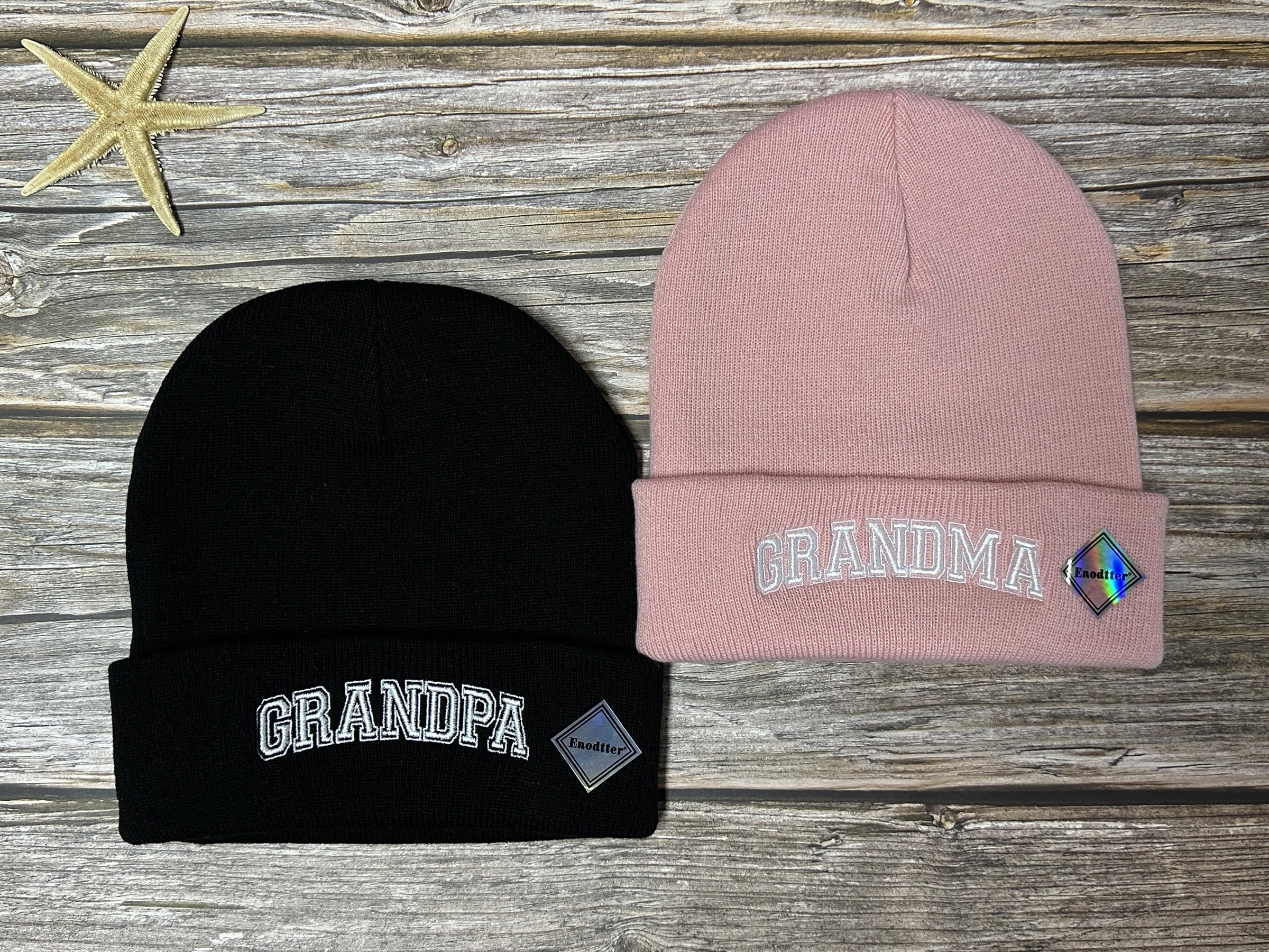 Mr Mrs Grandpa Grandma Dad Mom Hubby Wifey Beanie Hats