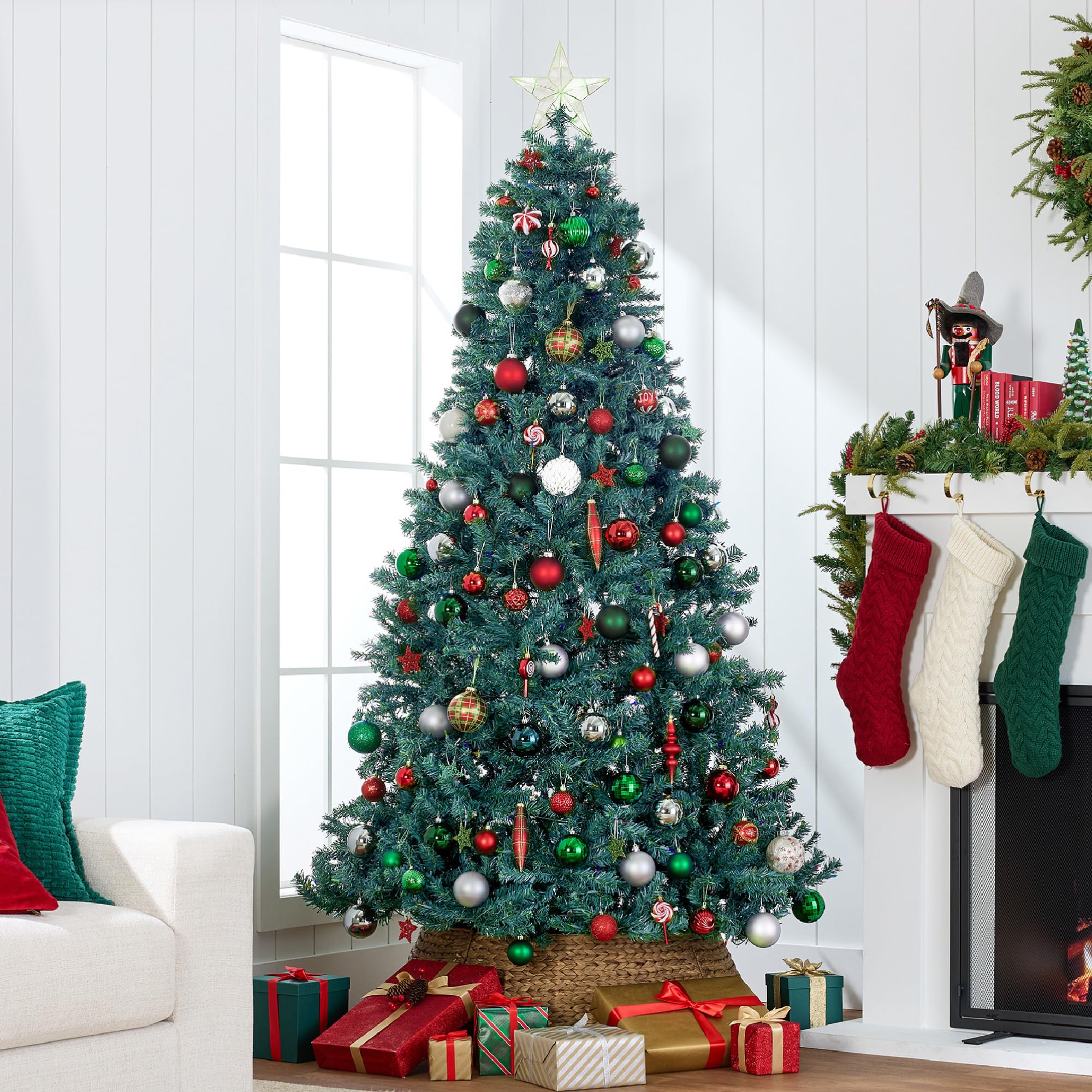 Best Choice Products Artificial Christmas Tree, 7.5ft Premium Unlit Realistic Spruce Holiday Décor w/Dense Branches, Easy Assembly, Metal Base