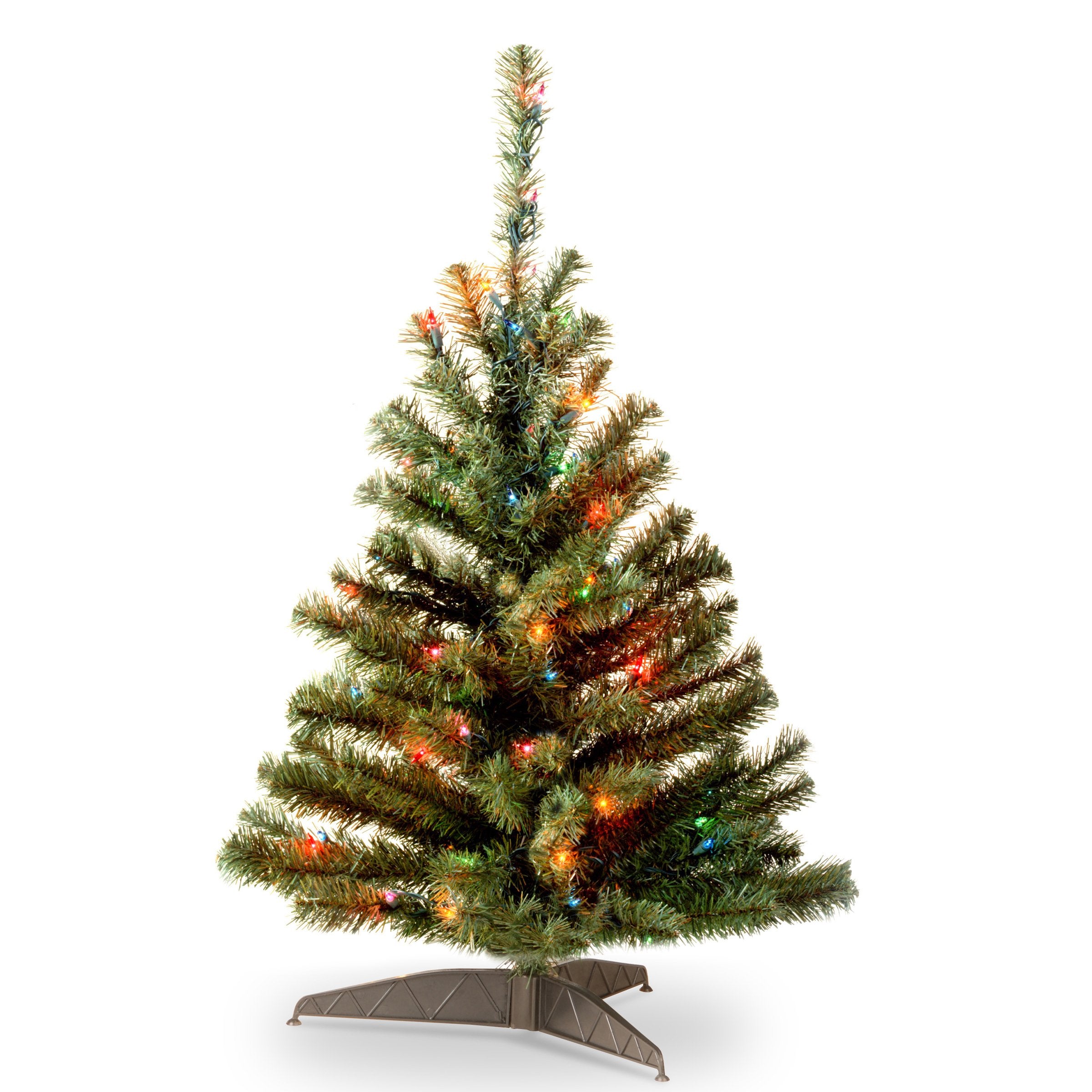 National Tree Company Pre-Lit Artificial Medium Christmas Tree, Green, Kincaid Spruce, Multicolor Lights, Includes Stand, 4 Feet