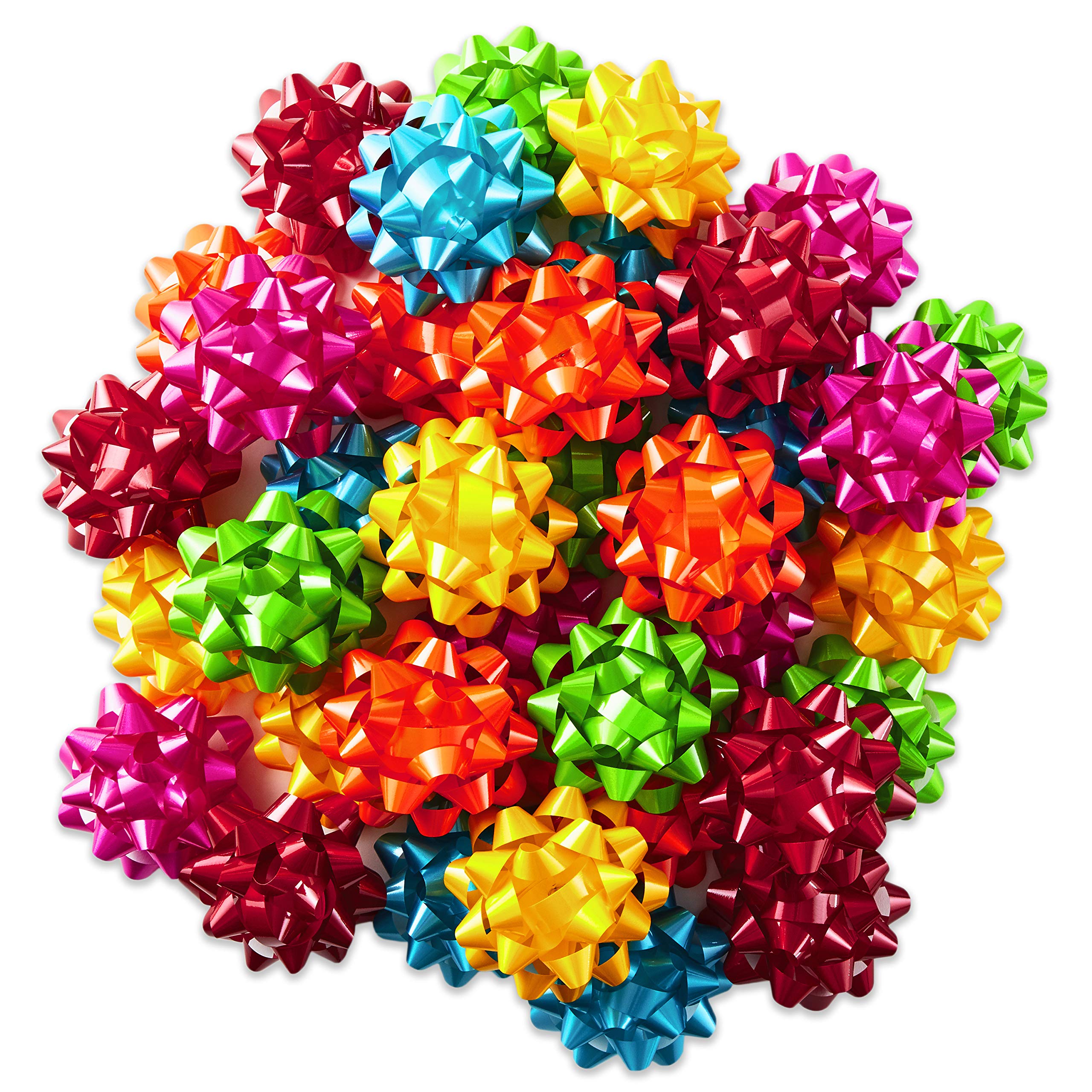 Hallmark Bright Gift Bow Assortment (36 Bows) Red, Pink, Orange, Green, Teal, Yellow for Birthdays, Weddings, Baby/Bridal Showers, Christmas, Hanukkah