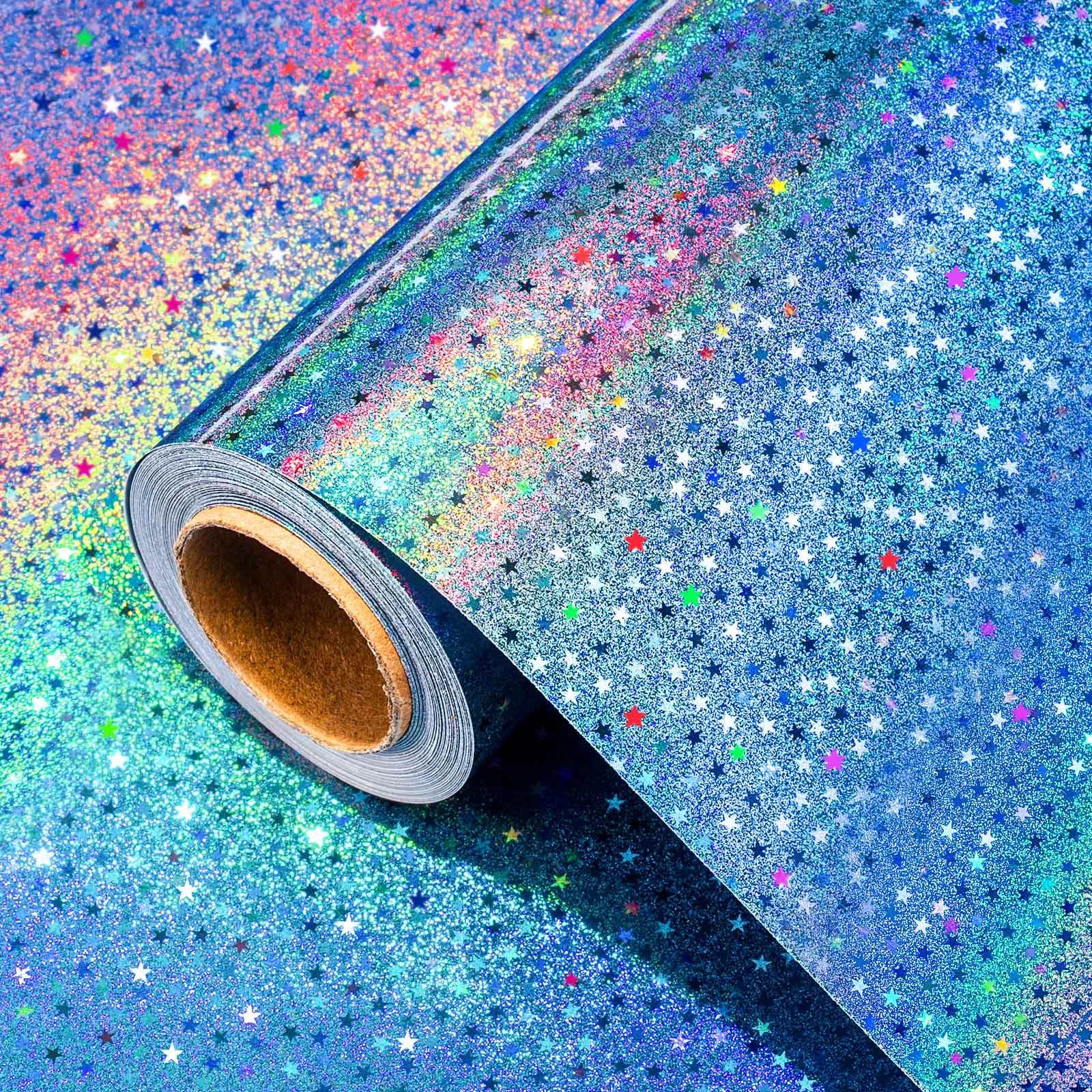 Burymento Black Wrapping Paper Roll, Metallic Holographic Stripe Gift Wrap for Birthday, Valentines, Mothers day, Graduation, Wedding, Fathers day, Baby Shower, Christmas (17 IN x 32.8 FT)
