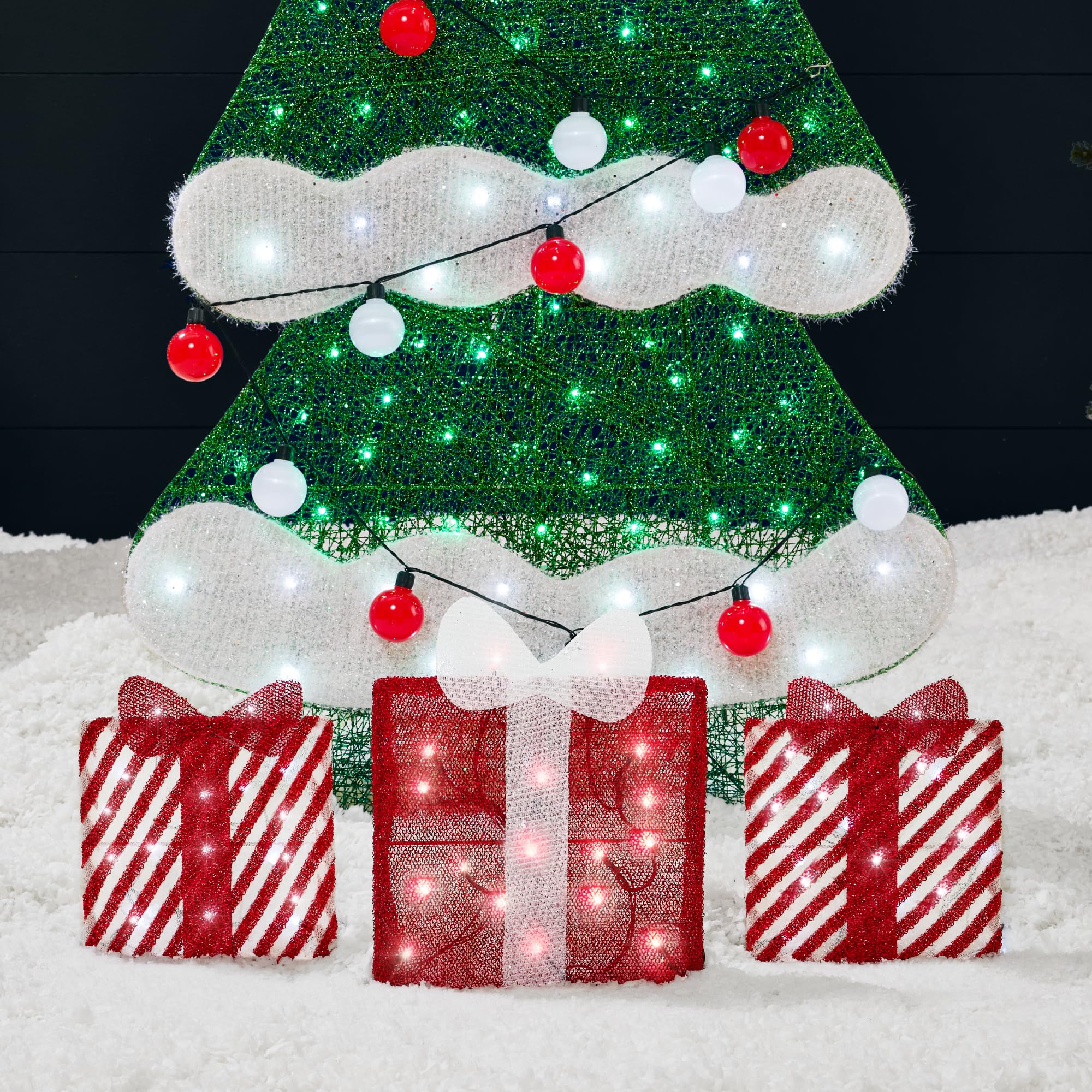 Best Choice Products 6ft Lighted 2D Christmas Tree Outdoor Décor, Large Holiday Yard Decoration w/ 170 Twinkling LED Lights, Storage Bag - Red