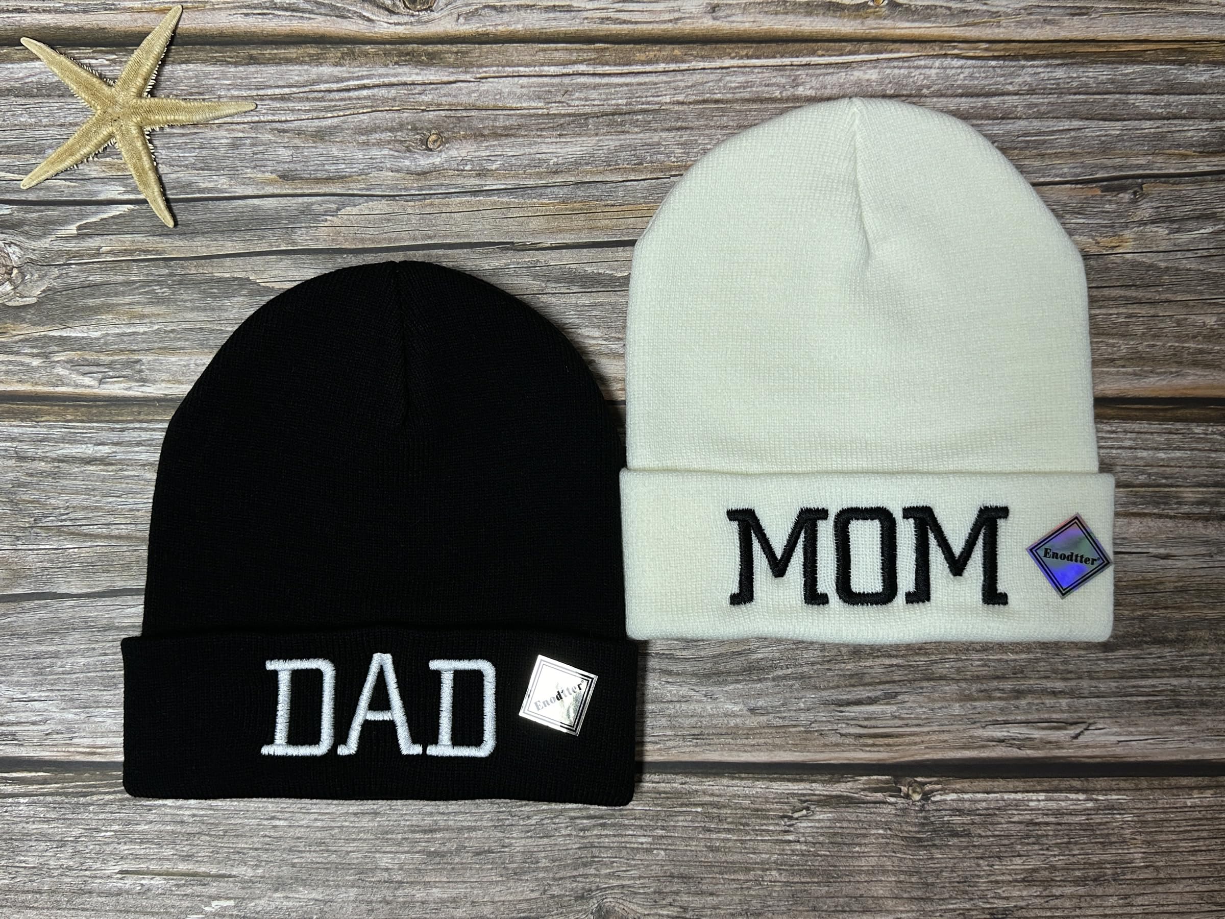 Mr Mrs Grandpa Grandma Dad Mom Hubby Wifey Beanie Hats