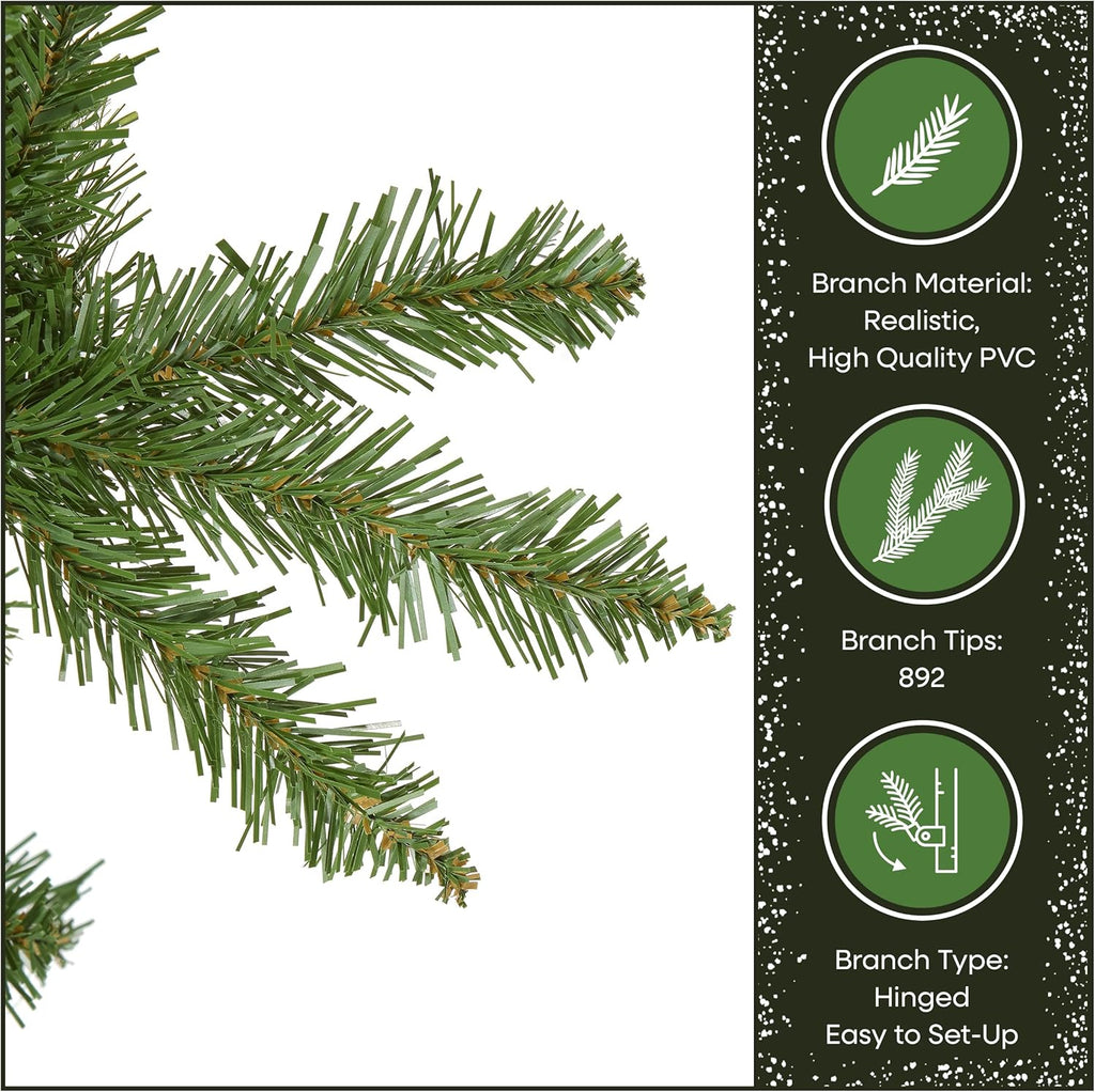 National Tree Company 7 ft Unlit Kingswood Fir Slim Artificial Christmas Tree, 892 Tips, Includes Stand, Green