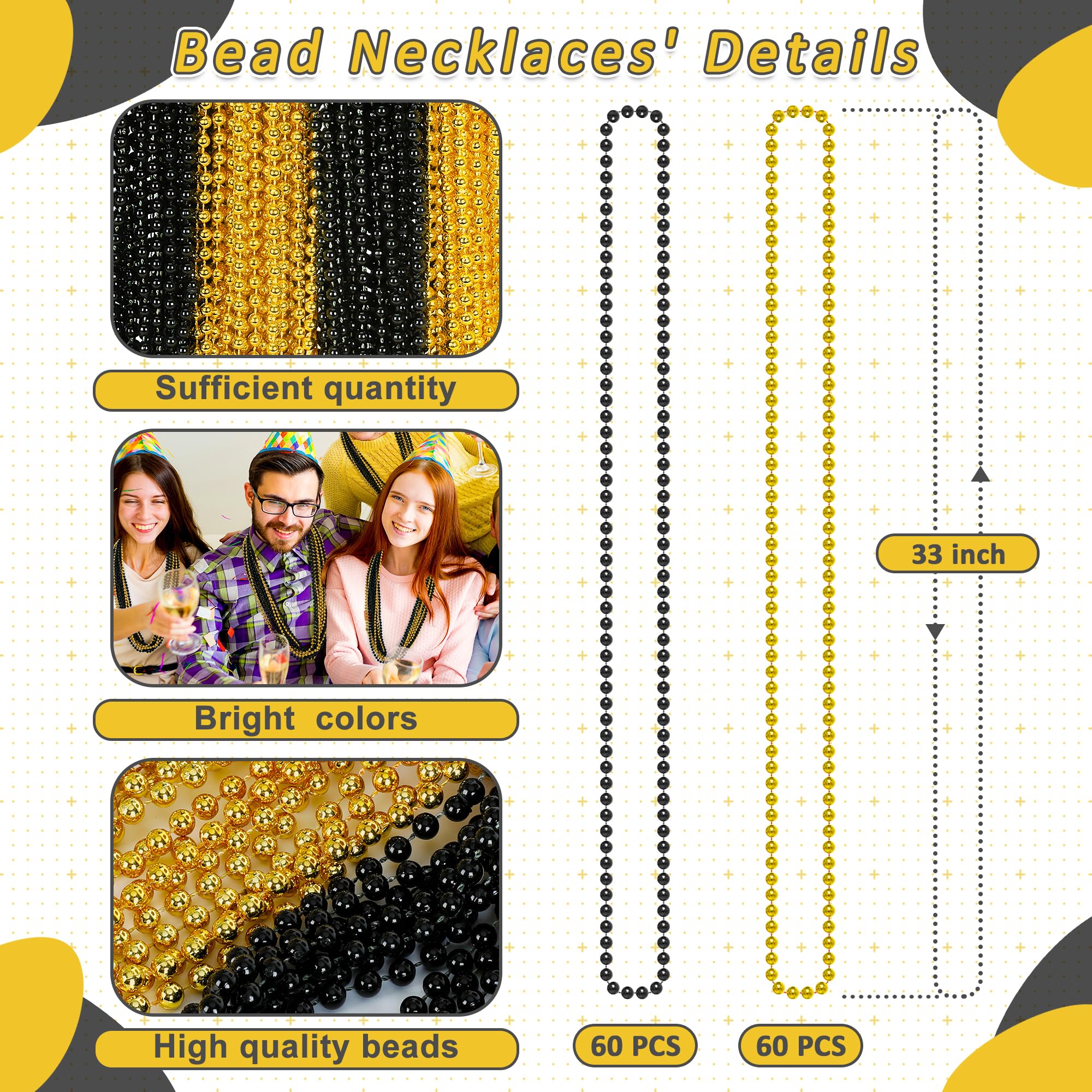 Huskein Mardi Gras Beads, 120 PCS Mardi Gras Accessories, 33 IN Green Bead Necklaces, St Patricks Day Parade Favors Bulk Party Beads Favors for Festival Carnival Decorations