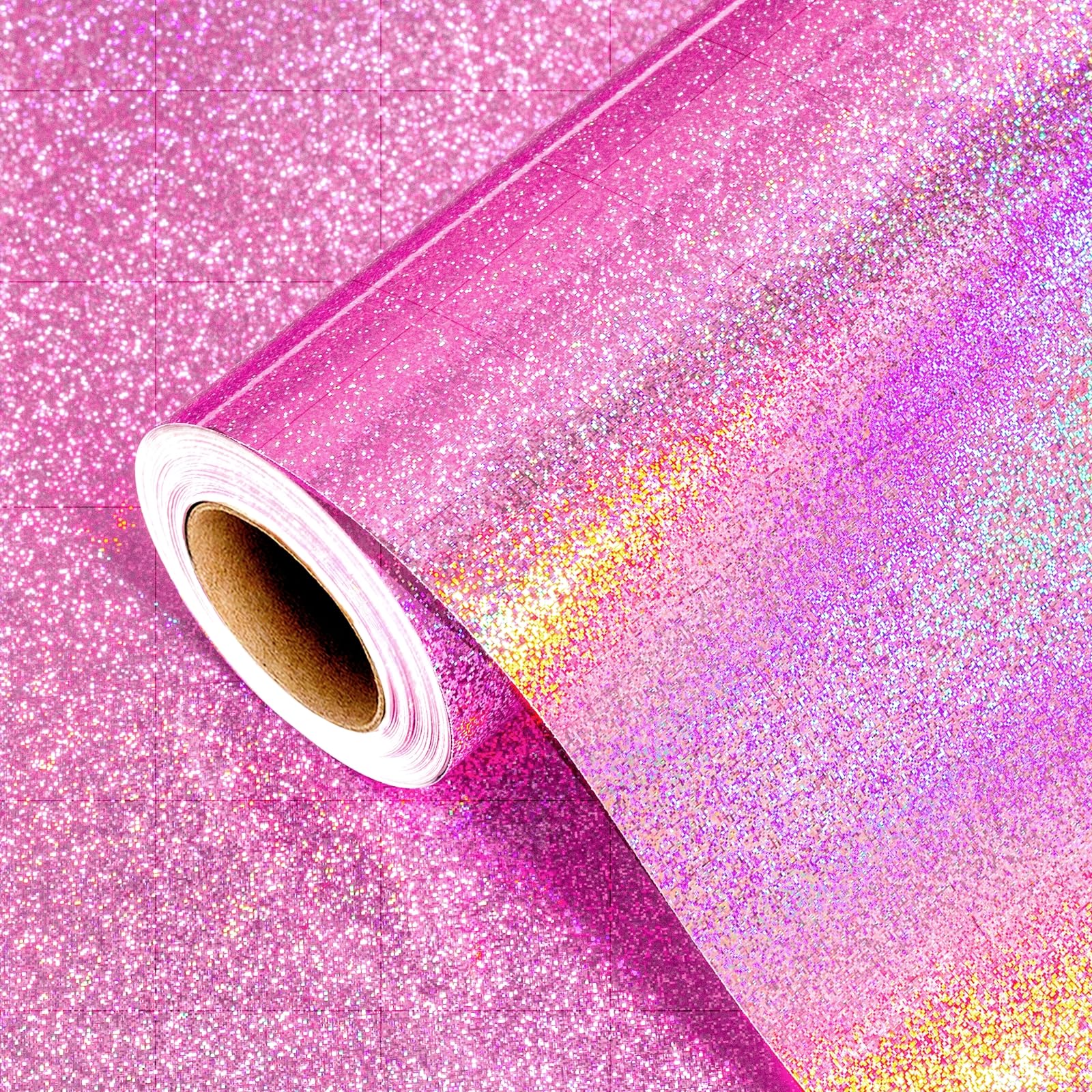 Burymento Black Wrapping Paper Roll, Metallic Holographic Stripe Gift Wrap for Birthday, Valentines, Mothers day, Graduation, Wedding, Fathers day, Baby Shower, Christmas (17 IN x 32.8 FT)