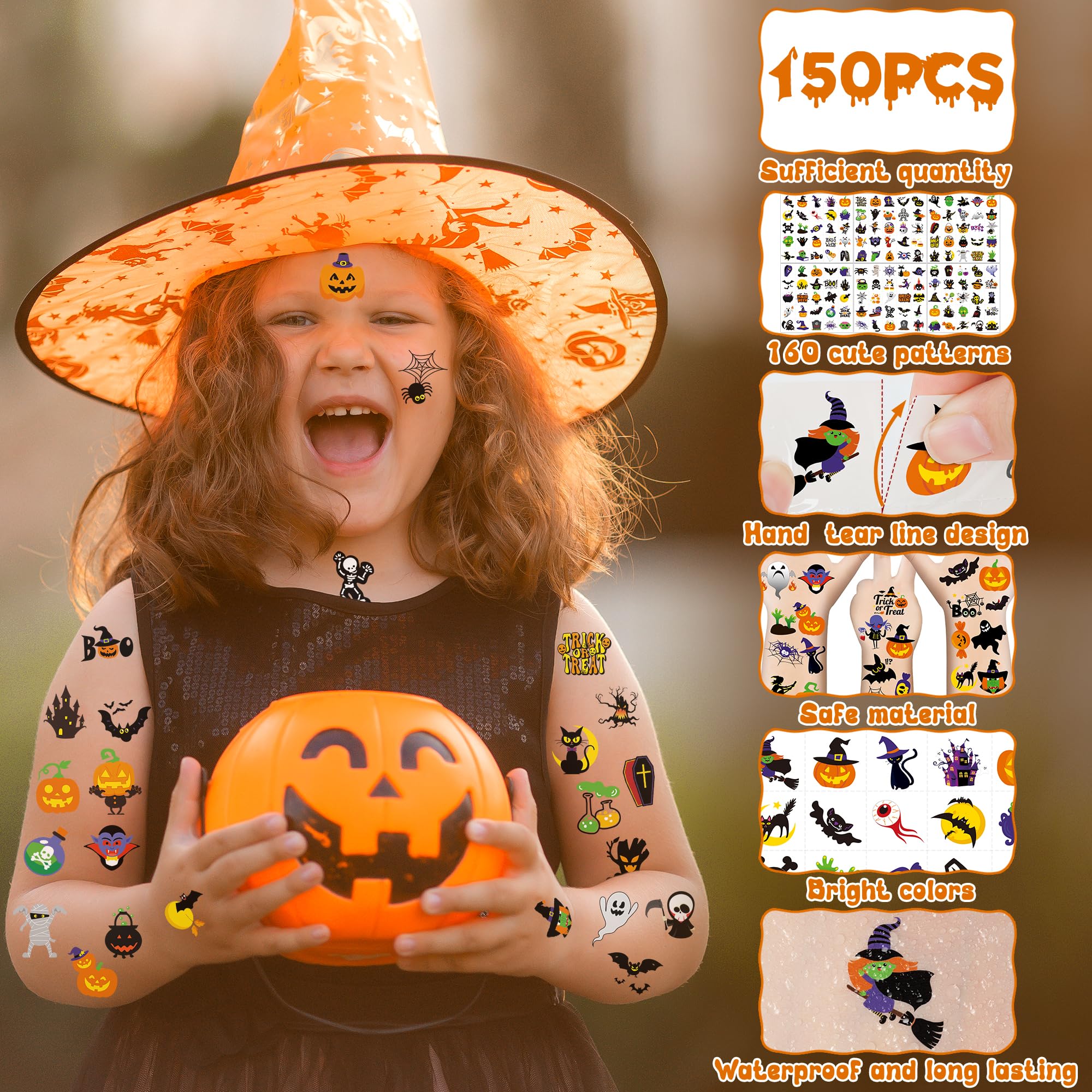 150 PCS Easter Tattoos, 6 Sheets Spring Basket Stuffers Fake Tattoos with Bunny Egg, Cute Individually Stickers for Easter Basket Filler Party Favors Accessories