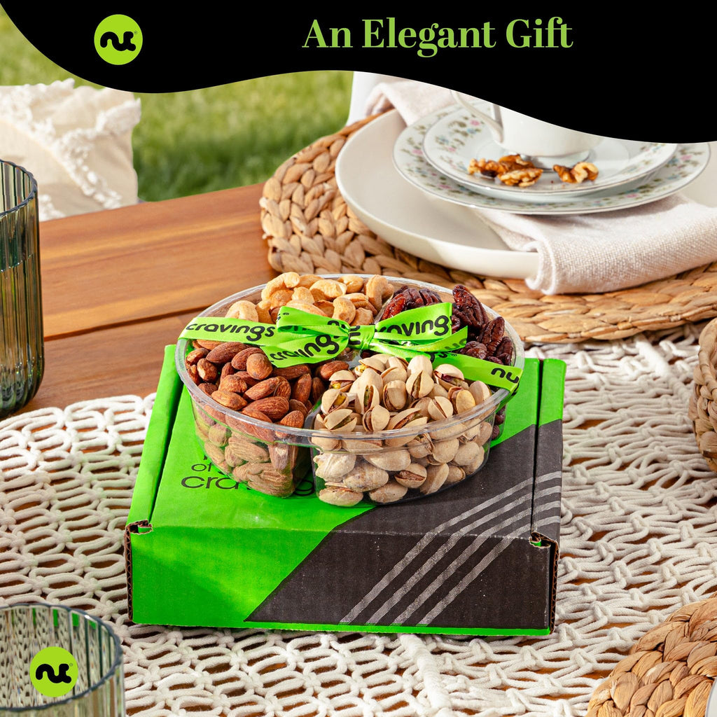 NUT CRAVINGS - Fathers Day Treats, Gift For Dad, Mixed Nuts Heart Shaped Gift Basket, Love in A Box (6 Assortments, 2 LB) Romantic Food Arrangement, Healthy Snack Care Package, Food Assortments