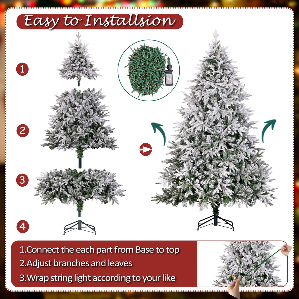 Sunnyglade 4ft Artificial Christmas Tree with 240 LED Lights (Not pre-lit), Xmas Tree Full Tree with 300 Branch Tips & 11 Modes Light, RGB & Warm White Light, Foldable Stand for Home, Party Decor