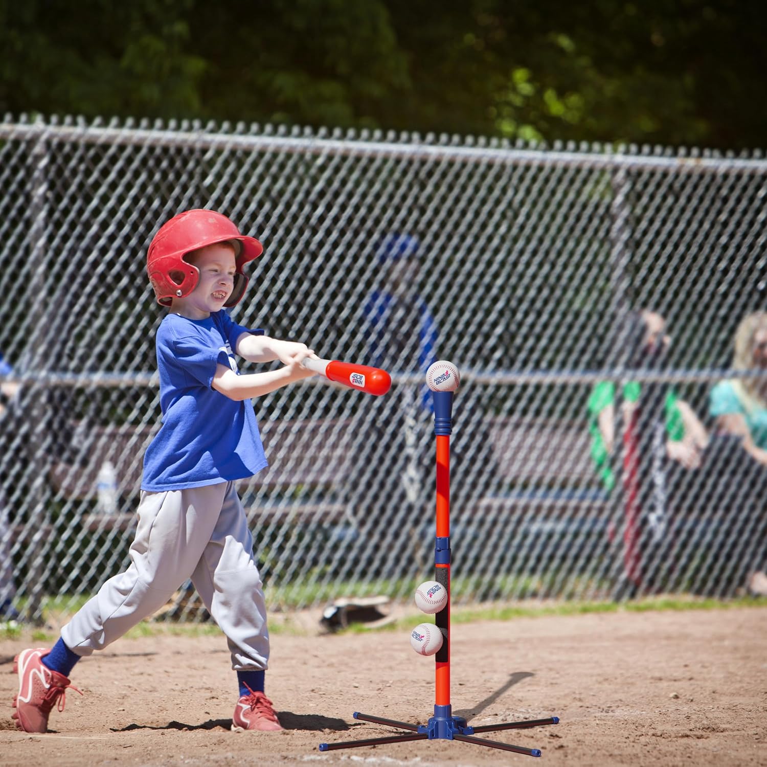 Ninja Blast Tee Ball Set for Kids - 5 Year Old Boy Birthday Gift - Baseball Batting Tee- T Ball Set for Toddlers 3-5 4-6 - Toys for Ages 3 4 5 6 Year Old Boy - Toddler Outdoor Toys, Baseball Tee
