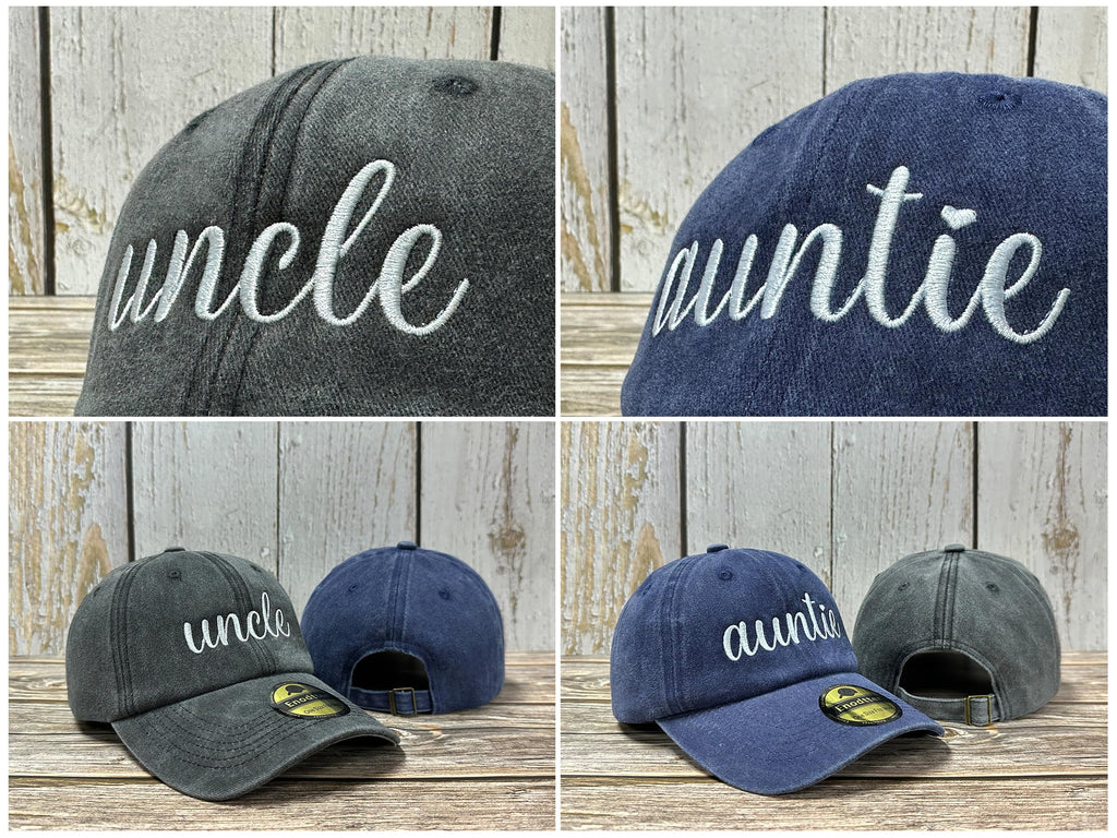 Embroidered Hats for Uncle Auntie Grandpa Grandma Mama Mini