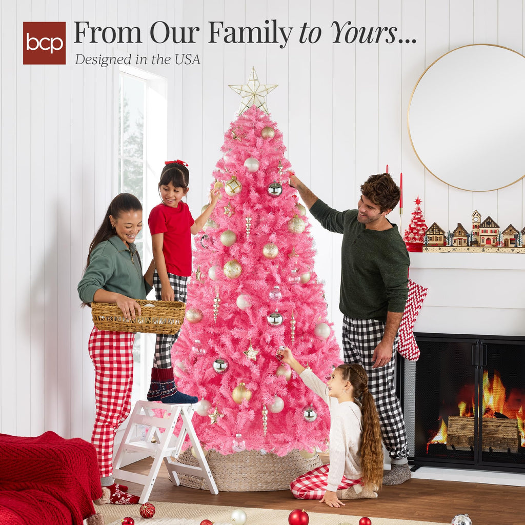 Best Choice Products Artificial Christmas Tree, 6ft Premium Unlit Hinged Design, Dense Branches Realistic Holiday Décor w/Easy Assembly, Base