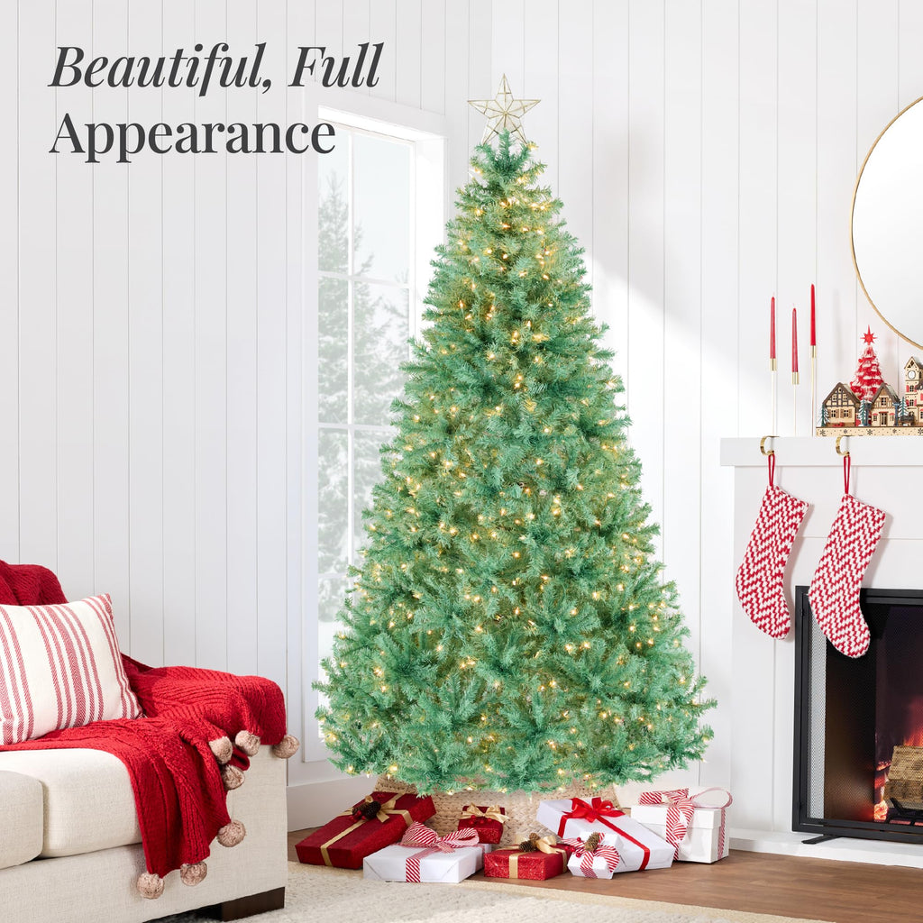 Best Choice Products White Christmas Tree 6ft Pre-Lit Artificial Pine Tree Premium Holiday Decoration w/Warm White Lights, Stand, Easy Assembly