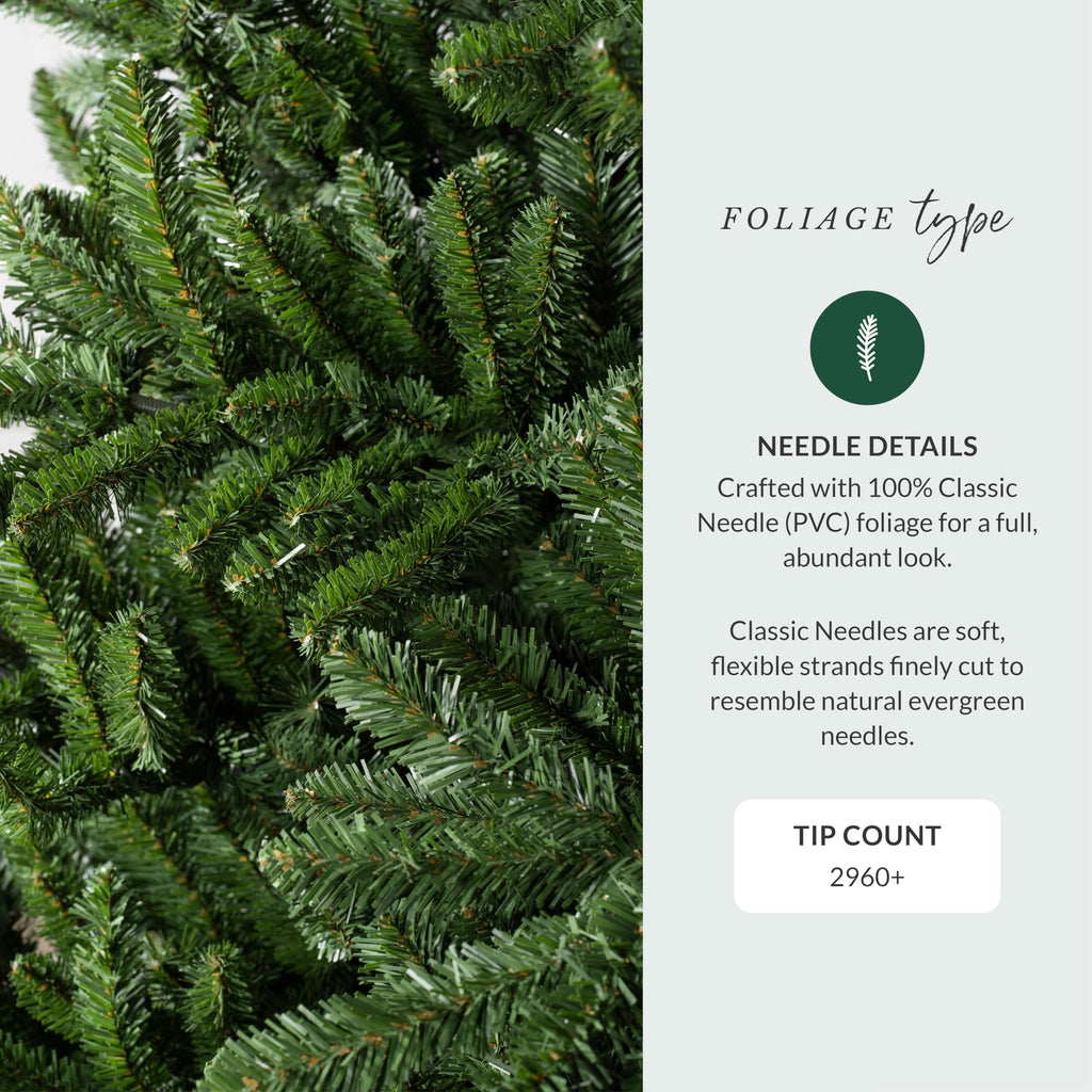 Balsam Hill 7.5ft Pre-Lit Classic Blue Spruce - Artificial Christmas Tree with 2,960+ Tips, 1,000 Clear LED Lights, Easy Plug Technology & Premium Stand for Indoor Holiday Decorating