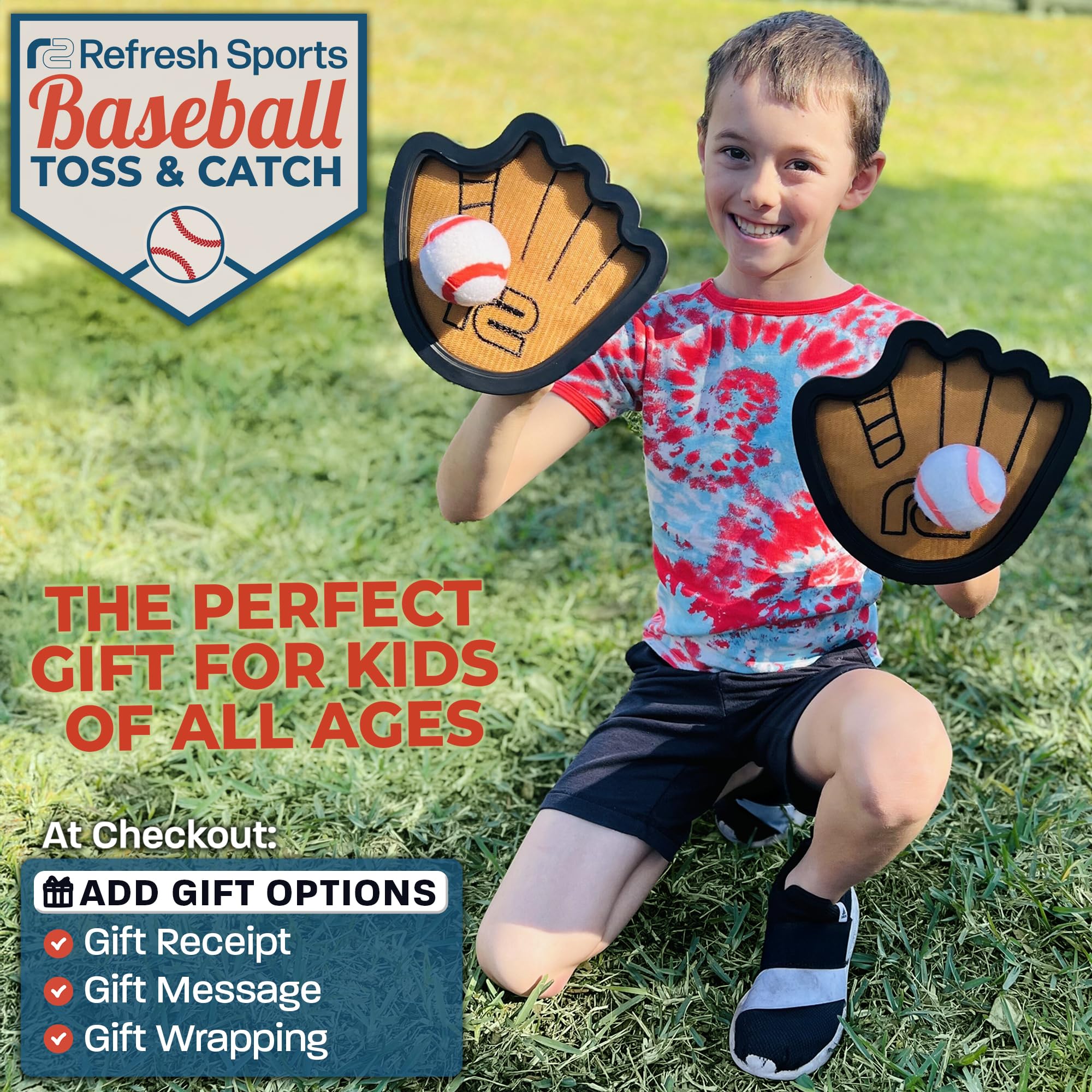 Toss and Catch Ball Game Set - Easy to Use Sticky Balls & Beginner Baseball Training Glove - Premium Toy Paddle Fits All Hand Sizes From Toddlers to Teens & Adults - Fun Gift Idea for Boys and Girls