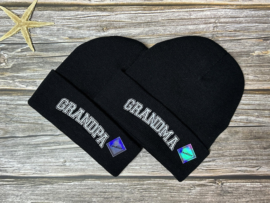 Mr Mrs Grandpa Grandma Dad Mom Hubby Wifey Beanie Hats