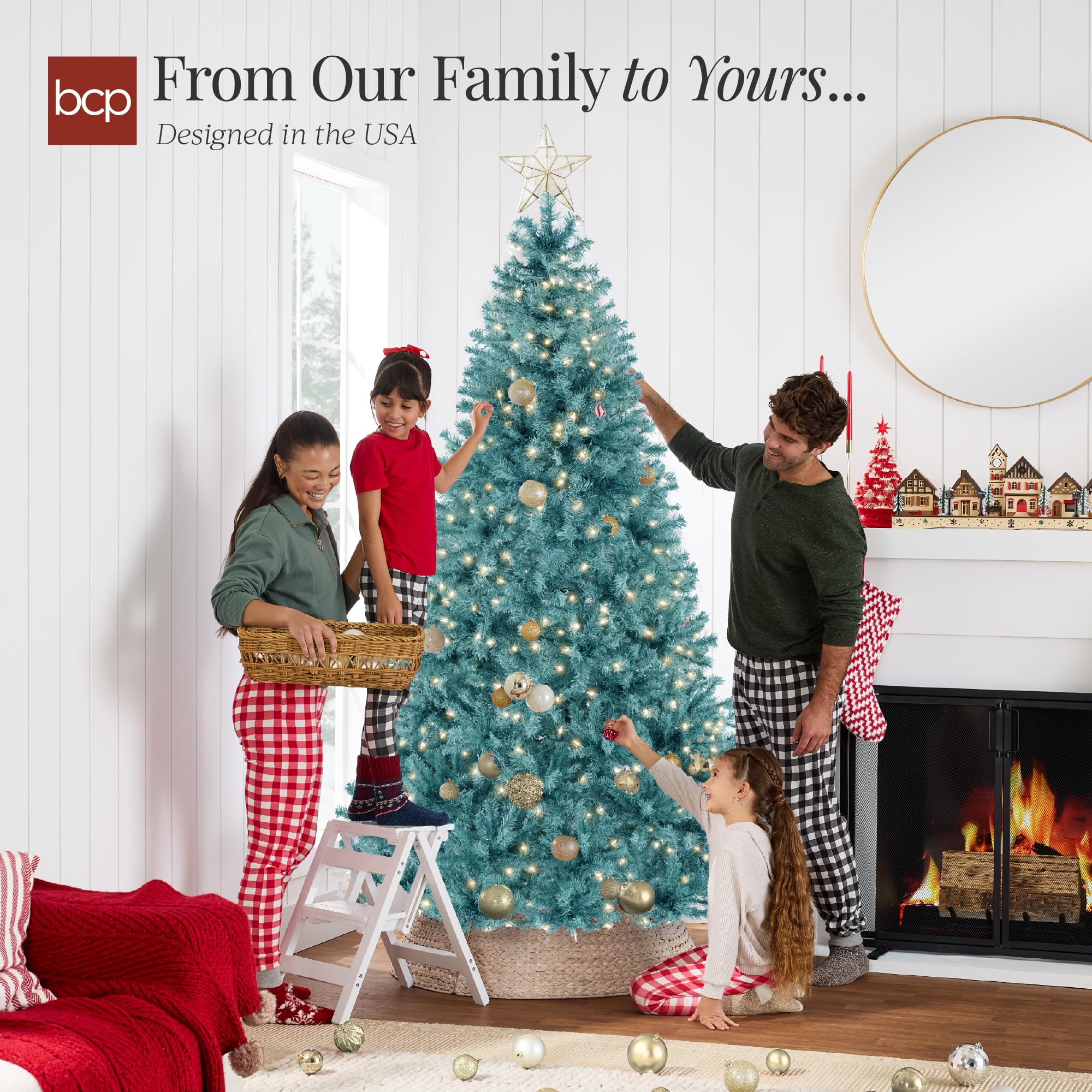 Best Choice Products White Christmas Tree 6ft Pre-Lit Artificial Pine Tree Premium Holiday Decoration w/Warm White Lights, Stand, Easy Assembly